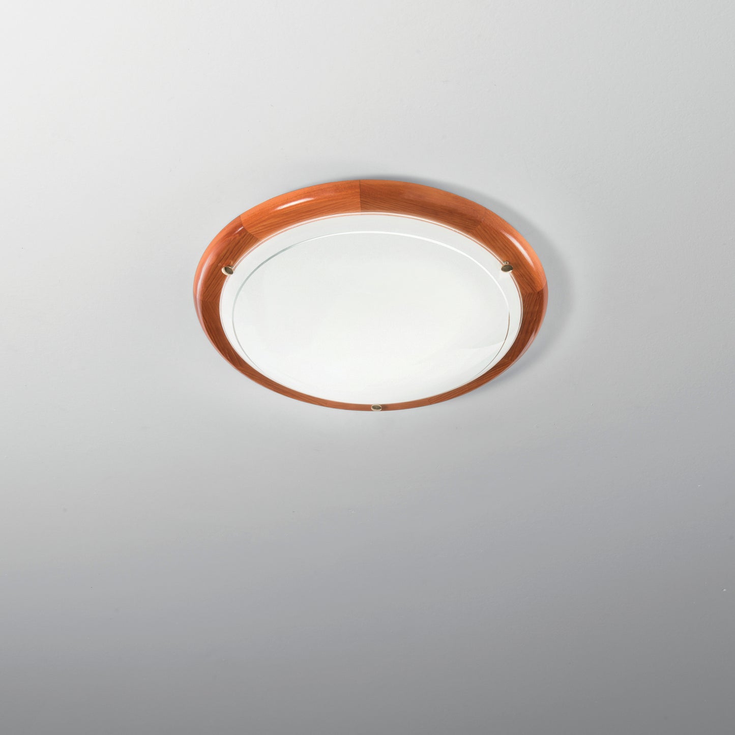 Plafoniera 1010 in vetro con cornice in legno 40 Ø cm.