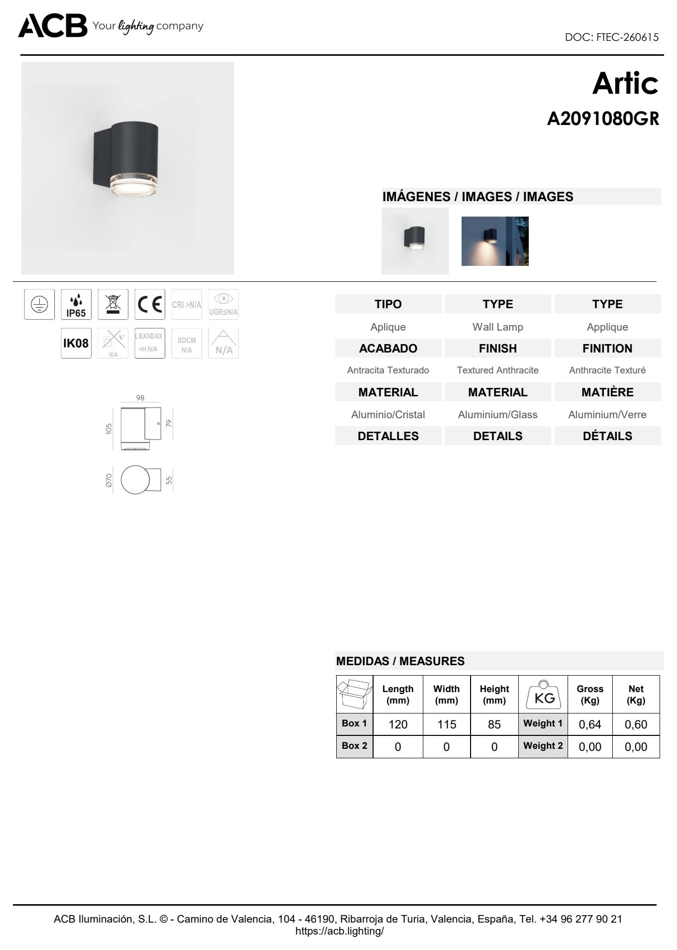 Scheda tecnica Artic - ACB