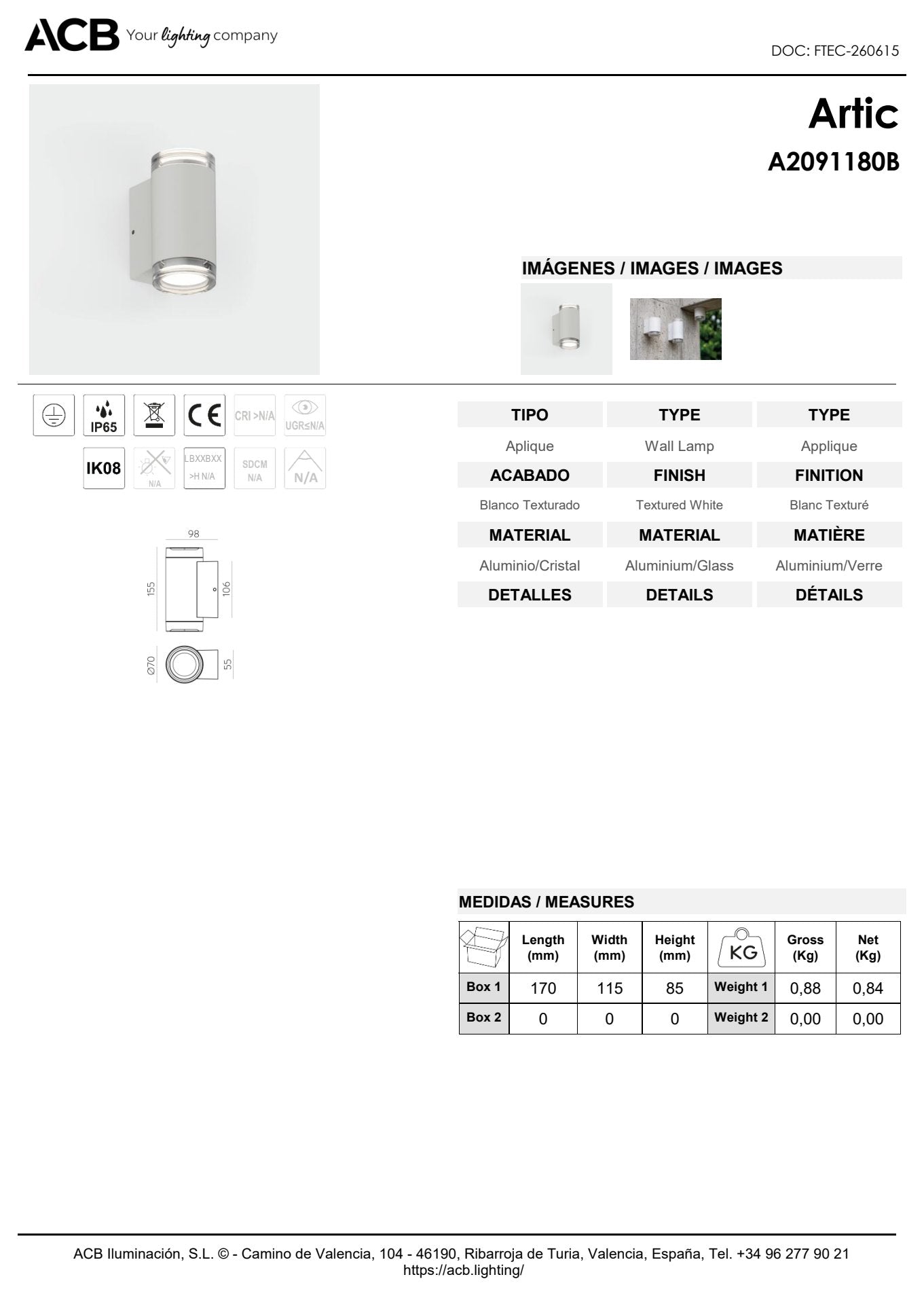Scheda tecnica Artic - ACB