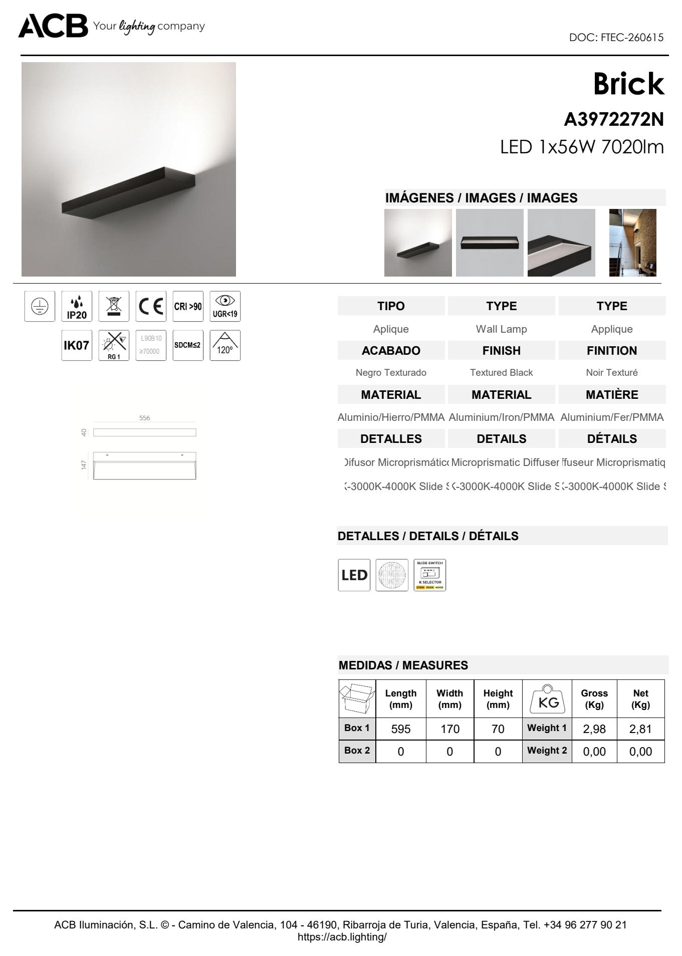 Scheda tecnica Brick - ACB
