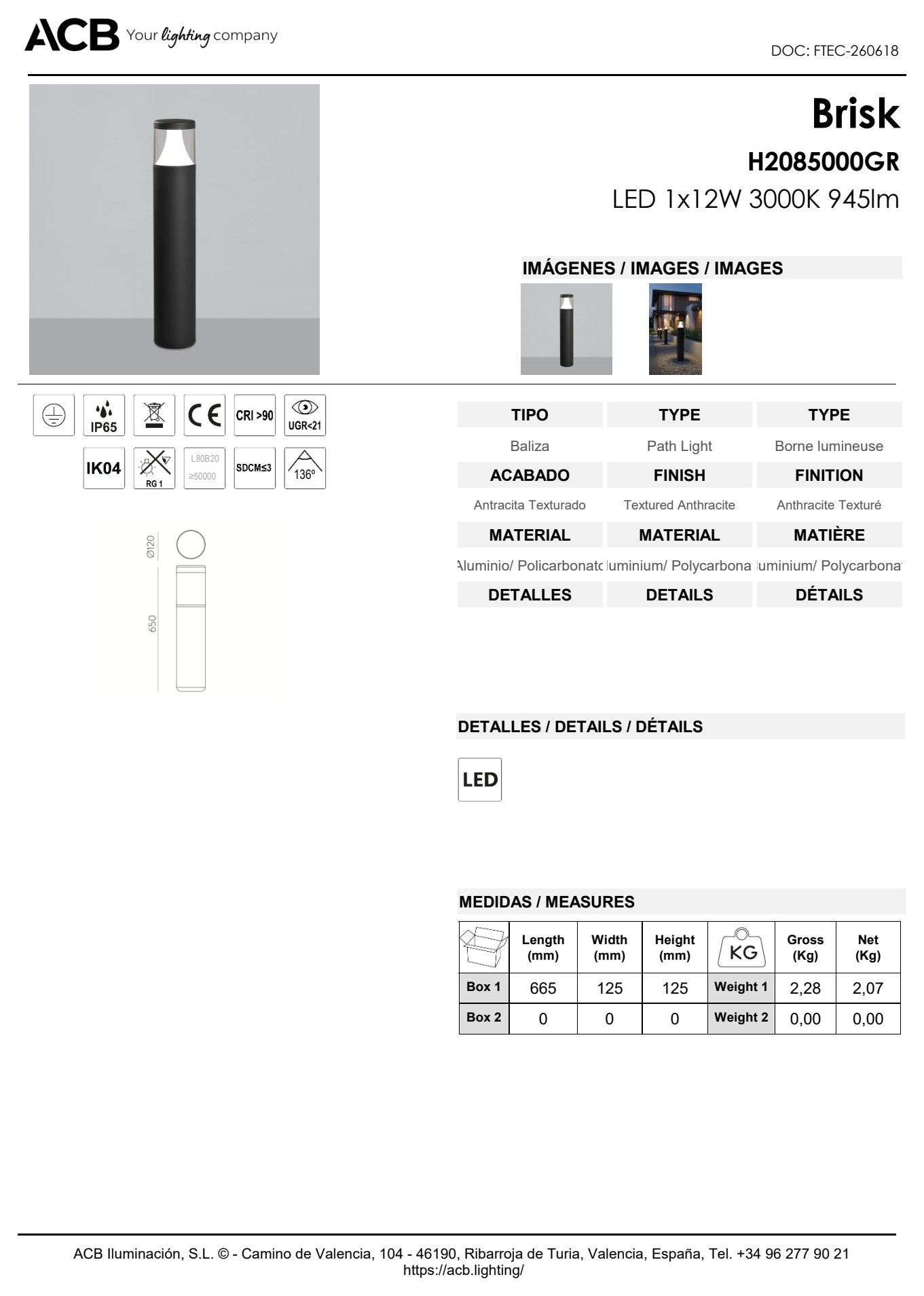 Scheda tecnica Brisk - ACB