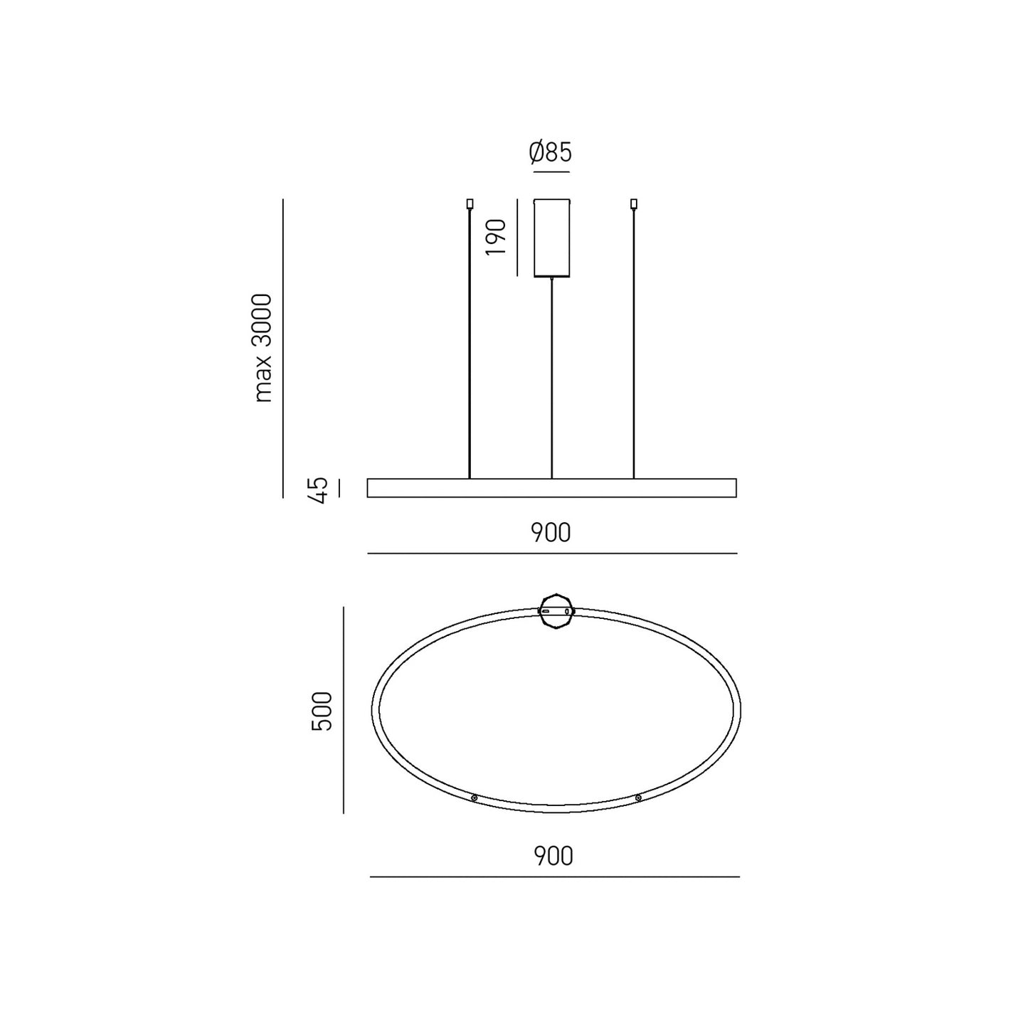 Criseide S/1p Oval — Sospensione a LED