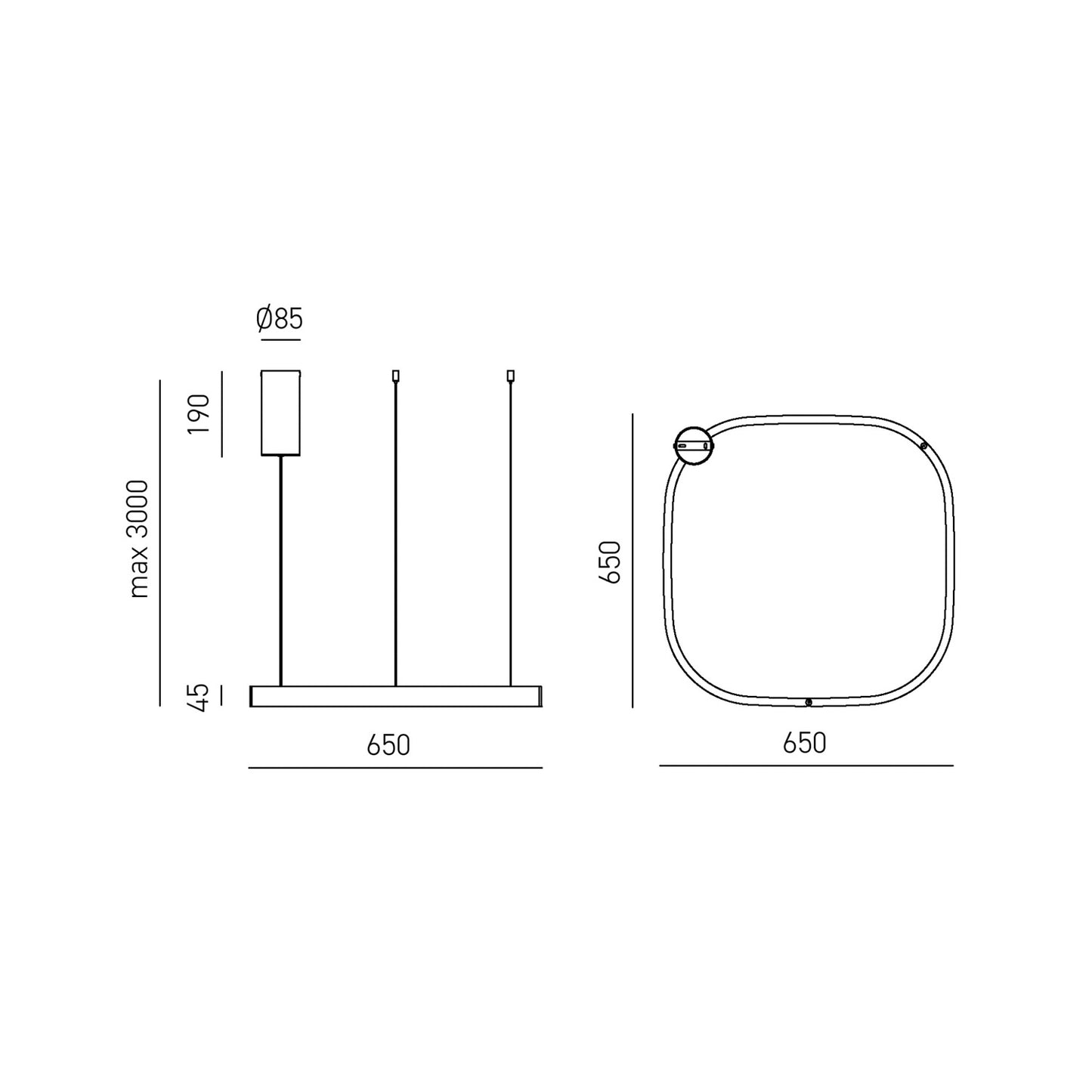 Criseide S/1p Q — Sospensione a LED