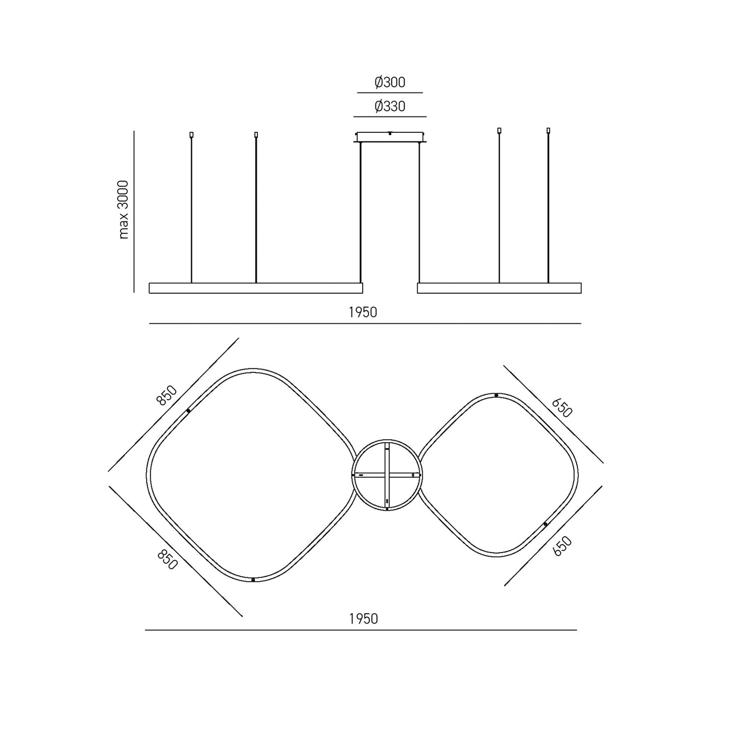 Criseide S/2d Q — Sospensione a LED