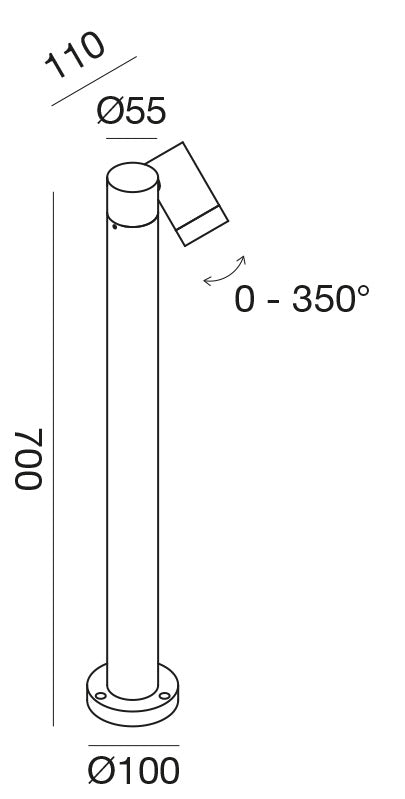 Ges1111 — Paletto da esterno a LED