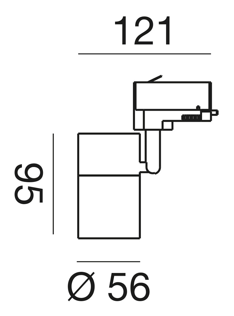 Proiettore a binario trifase per lampadina GU10 — Nero