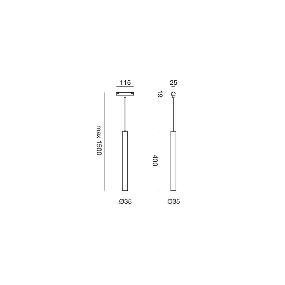 Sospensione 10W — Ø3,5 cm — binario 48V