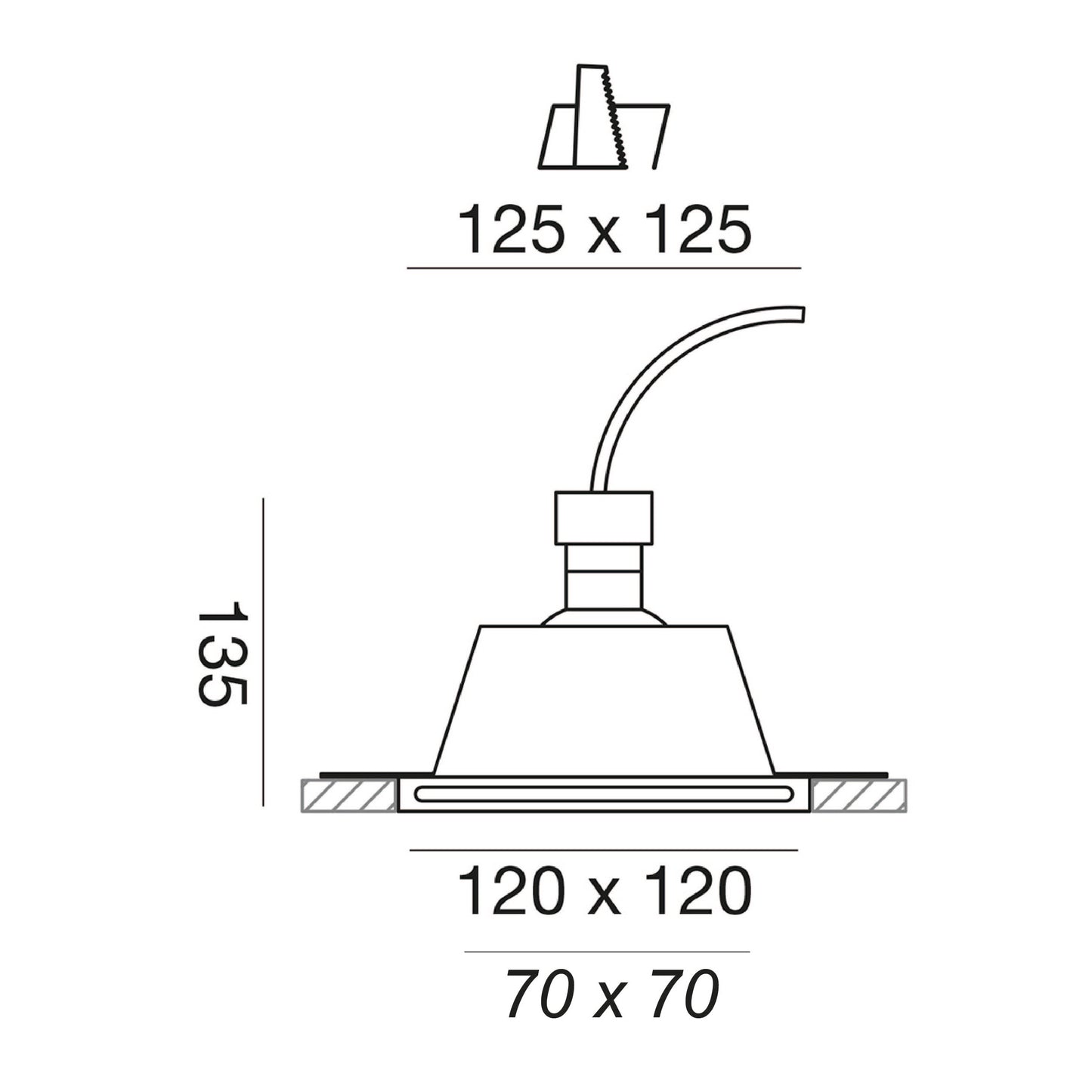 Gfa594 — Faretto da incasso in gesso a LED