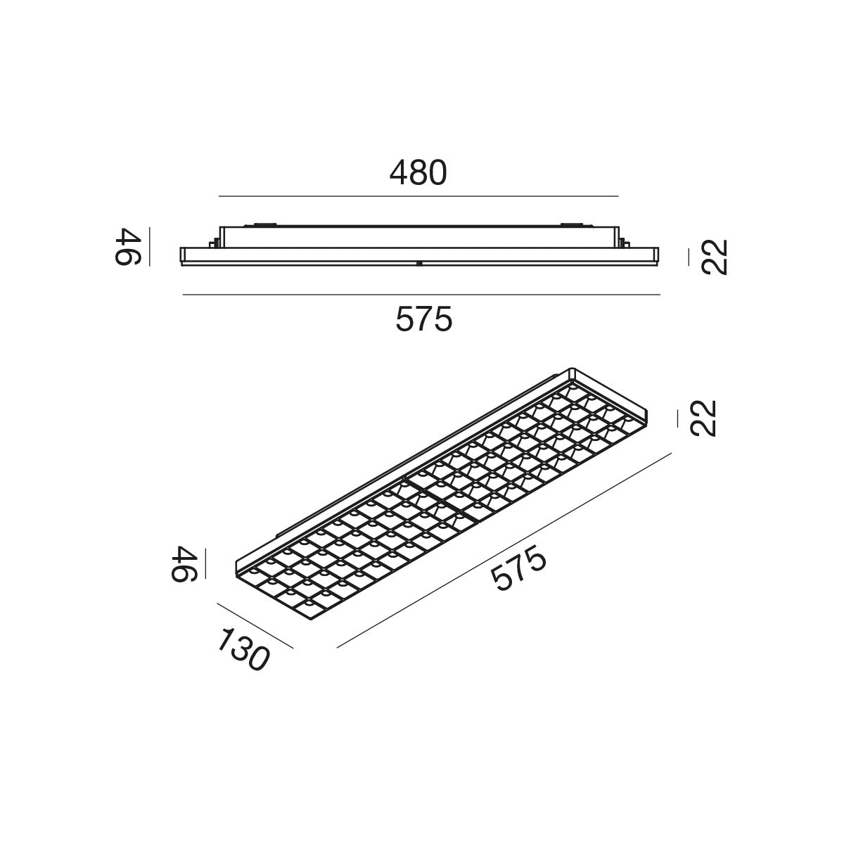 Gpl430 — Plafoniera da ufficio a LED