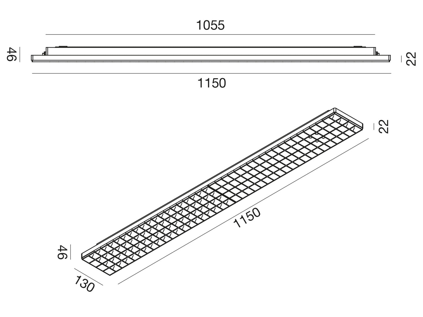 Gpl431 — Plafoniera da ufficio a LED