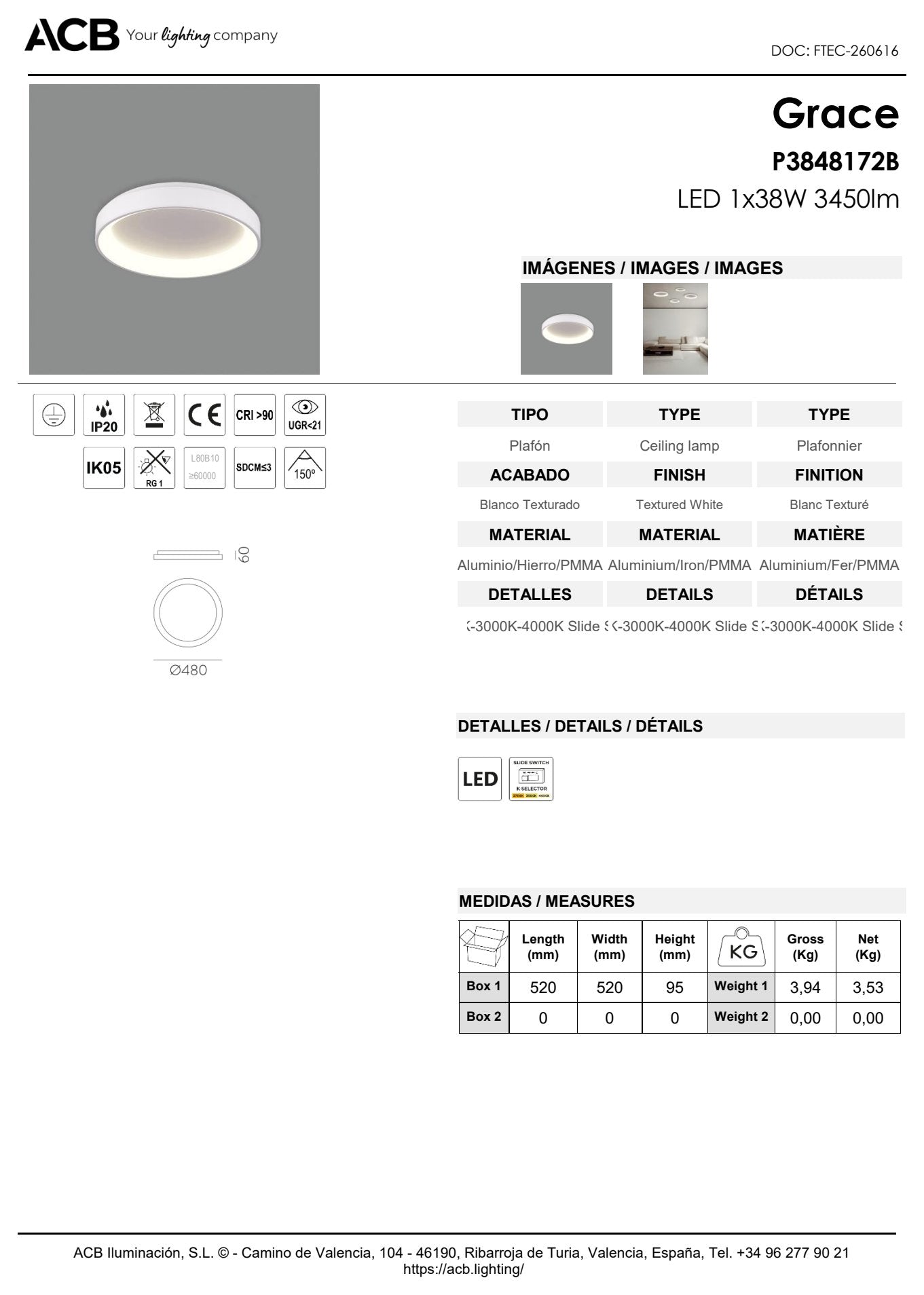 Scheda tecnica Grace - ACB