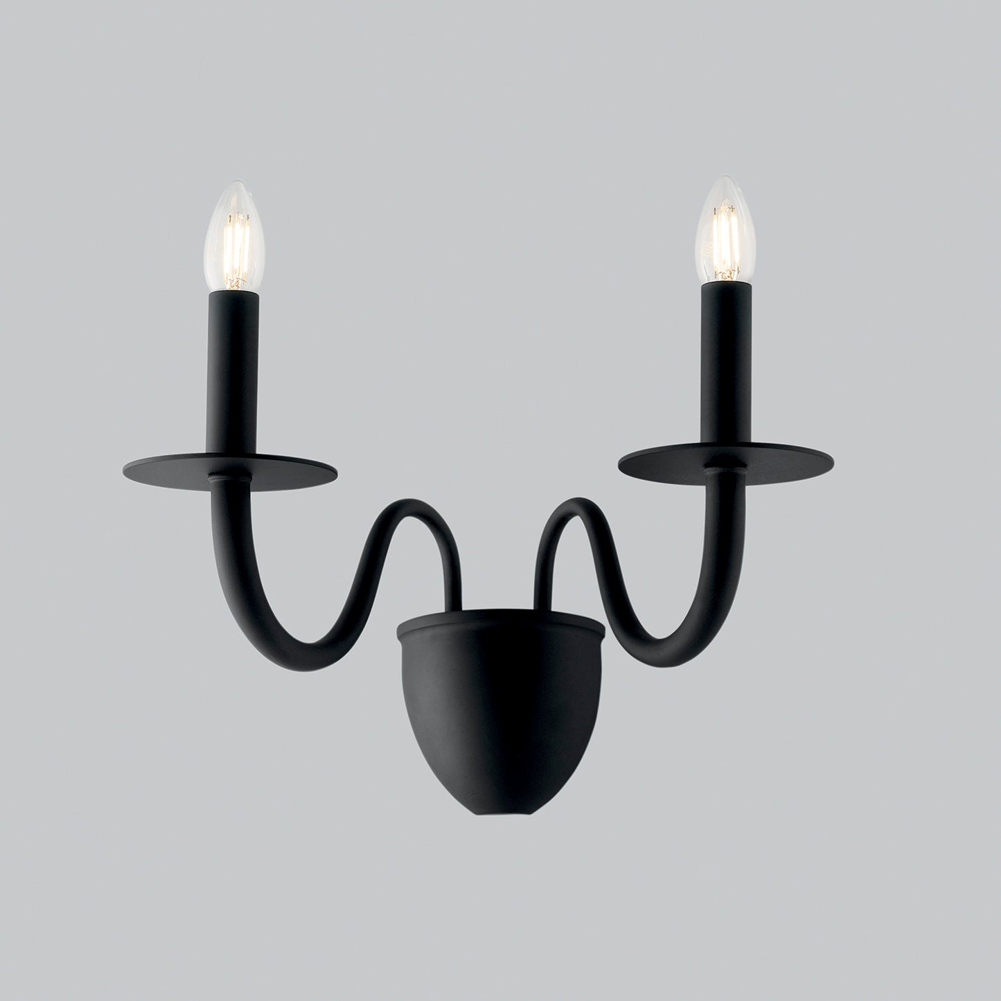 Applique ARMSTRONG in metallo nero a due luci