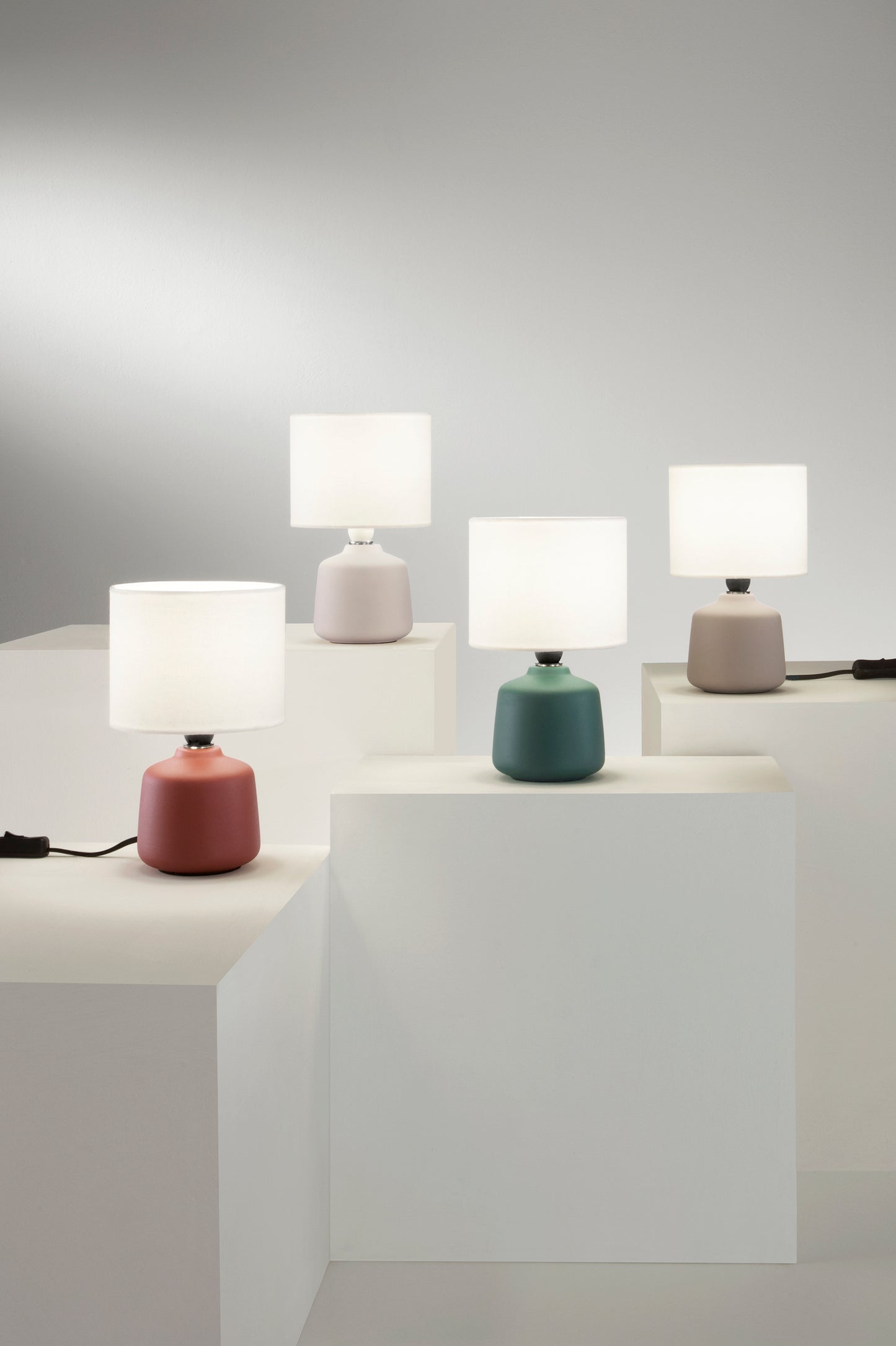 Lampada Burano con base verde in ceramica