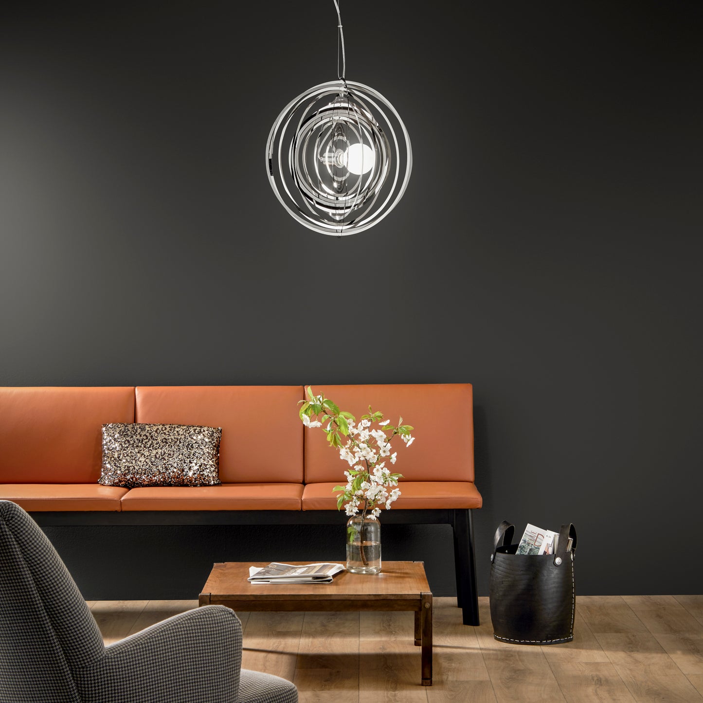 Sospensione CLUB in metallo bianco 120x50 cm. Ø