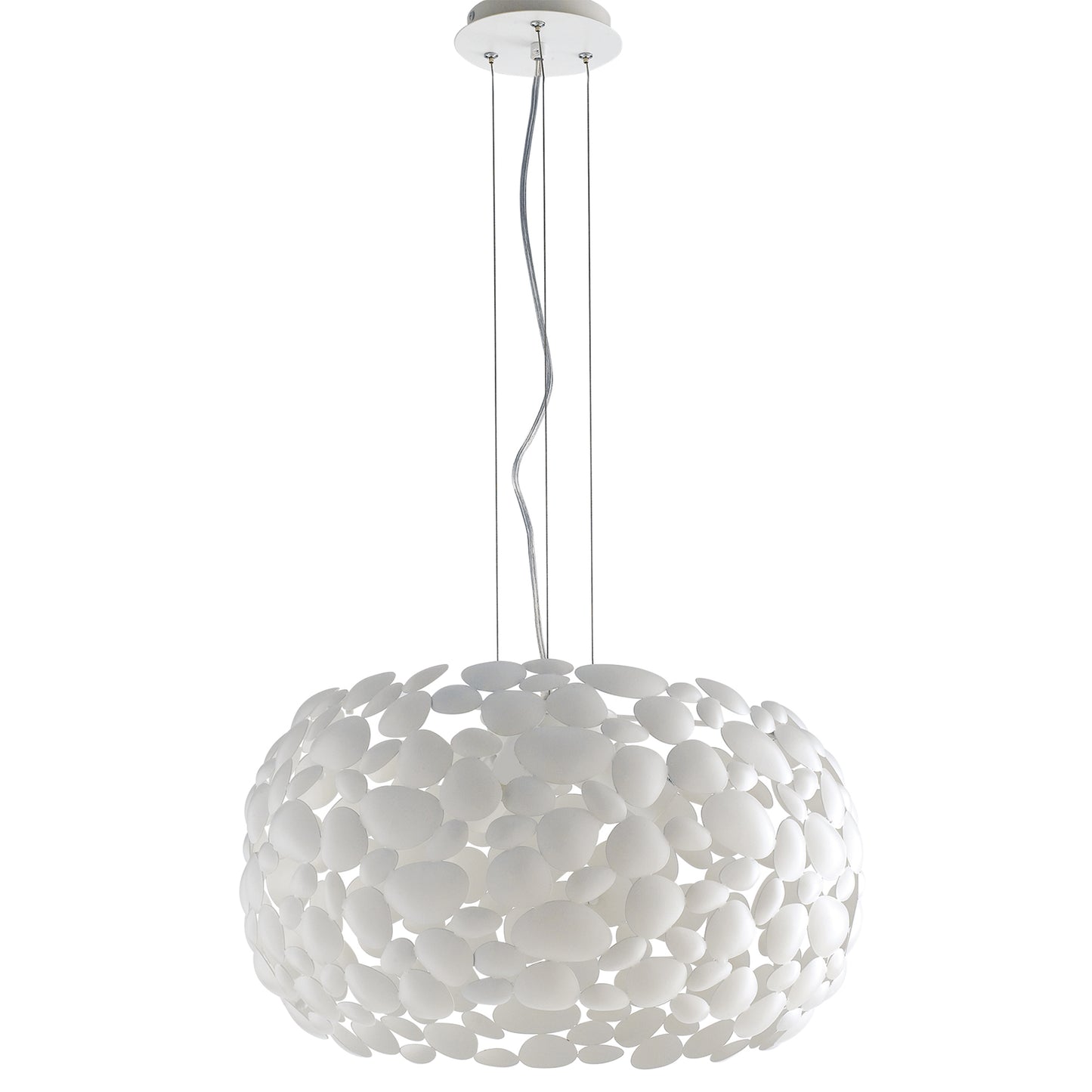 Lampadario a sospensione DIONISO in metallo bianco 48cm.