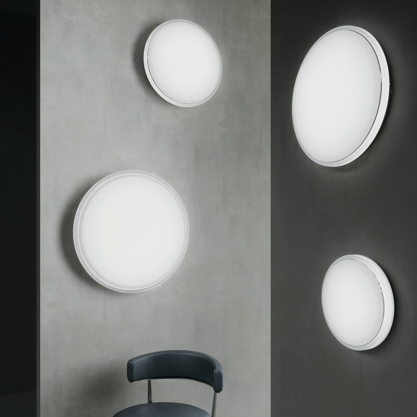 Plafoniera EGO in acrilico bianca CCT. Wi-Fi e telecomando incluso 58,5cm. Ø
