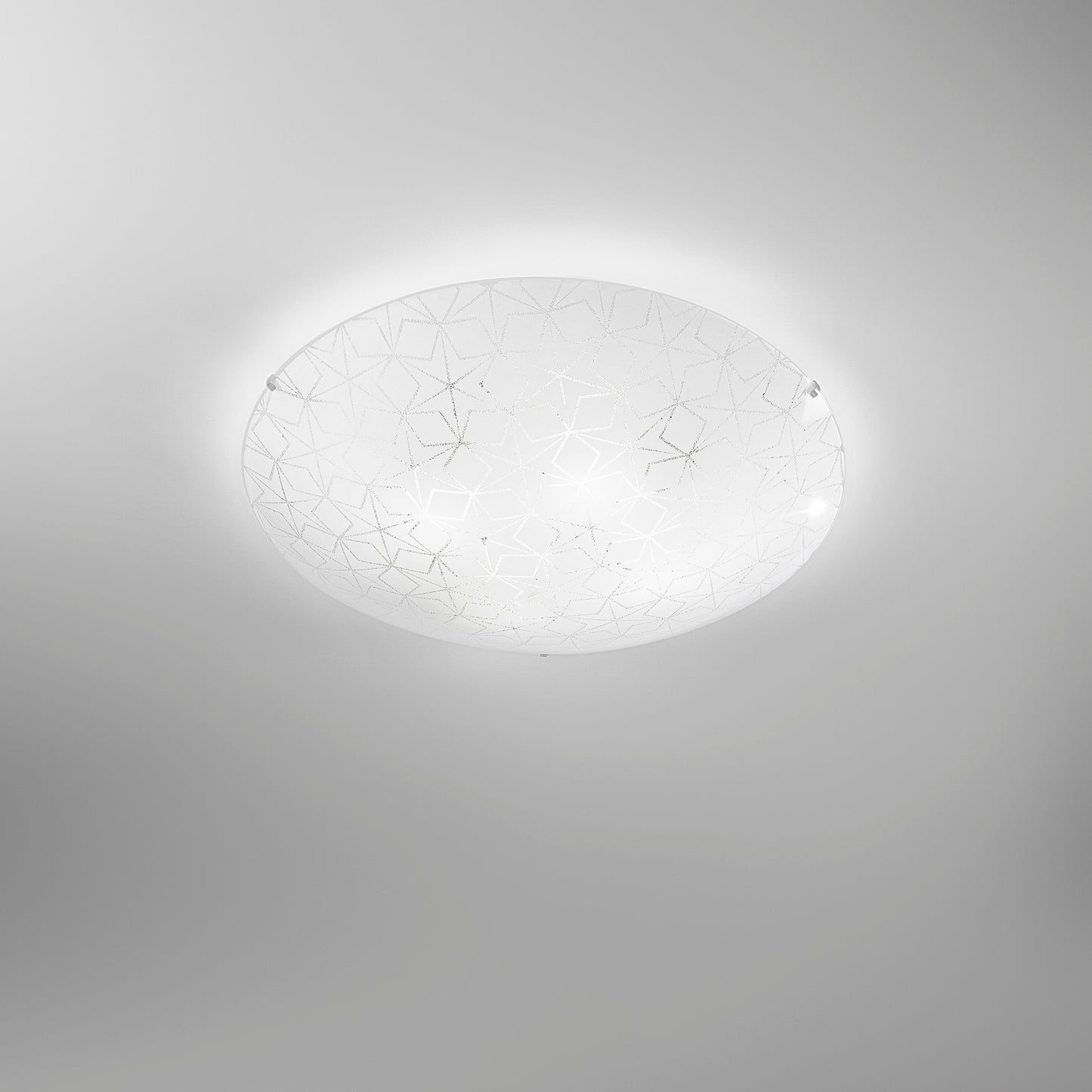 Plafoniera ESAGRAM in vetro bianco 50 cm. Ø