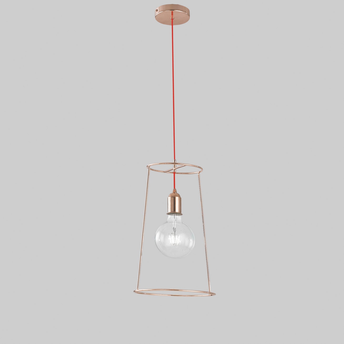Lampadario a sospensione FRIDA in metallo oro rosa 25 cm.