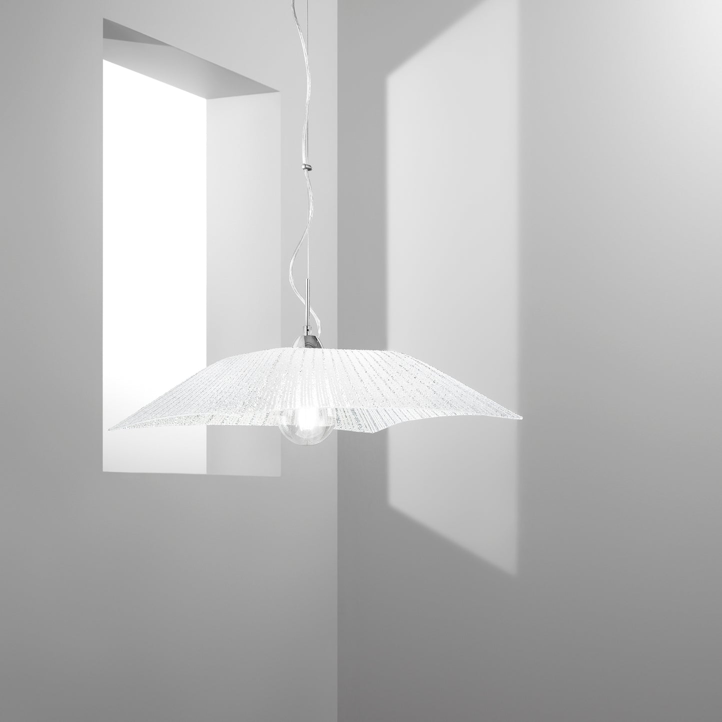 Sospensione ISIDE in vetro bianco