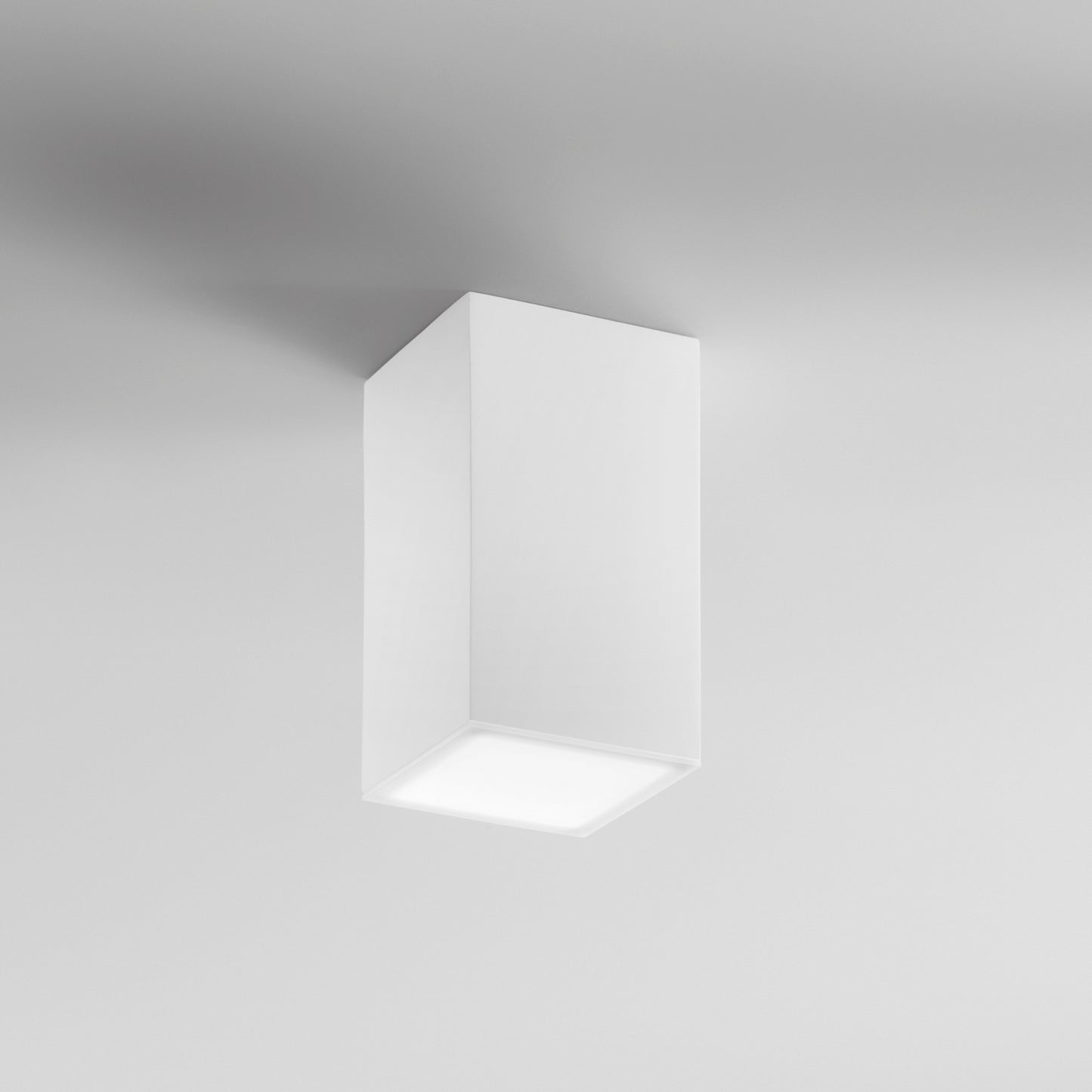 Plafoniera LIVING rettangolare in gesso bianco verniciabile h20 x11 cm.