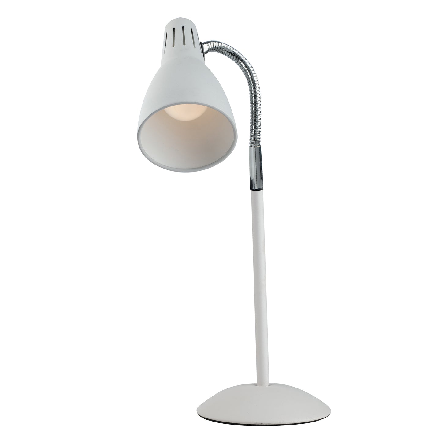 Lampada da tavolo LOGIKO in metallo bianco con diffusore orientabile