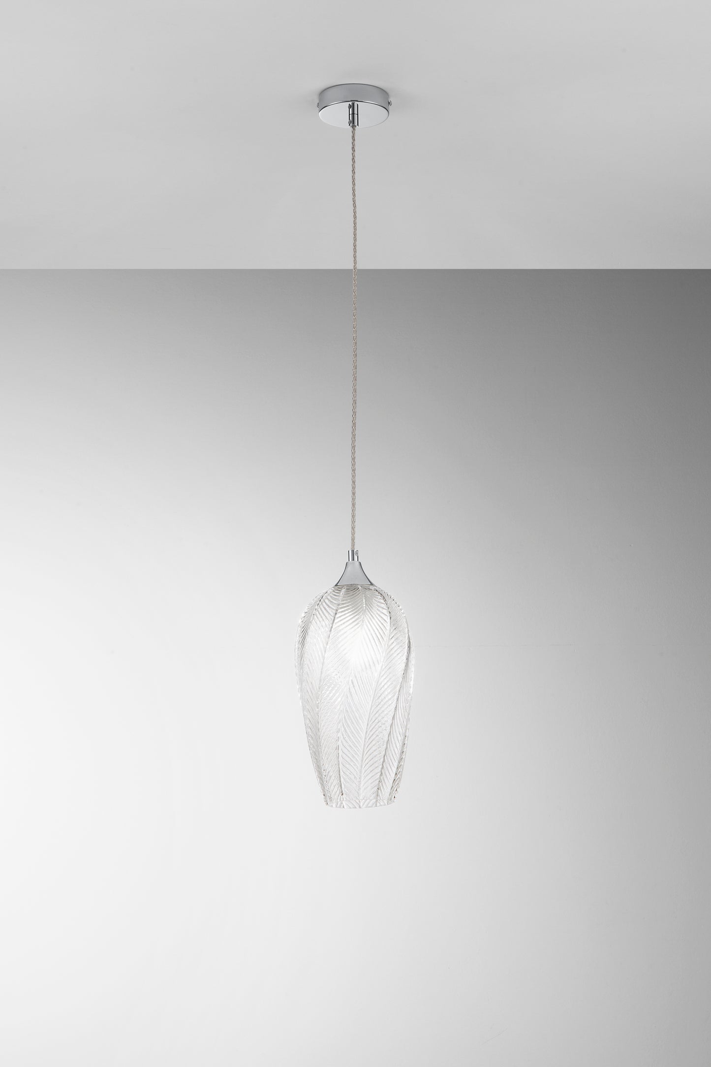 Sospensione MAJESTY transparente in vetro 1 punto luce