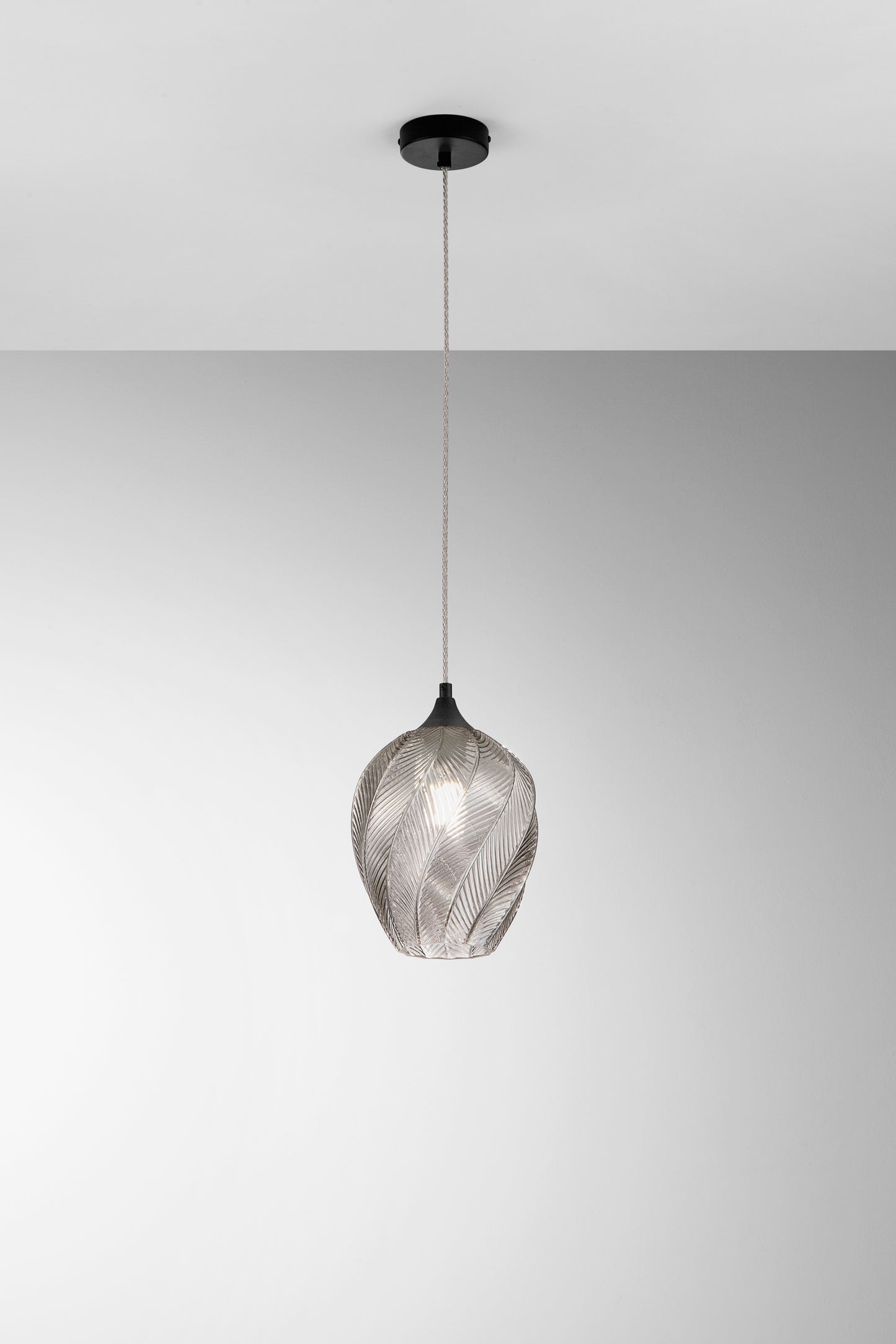 Sospensione MAJESTY grigio in vetro 1 punto luce