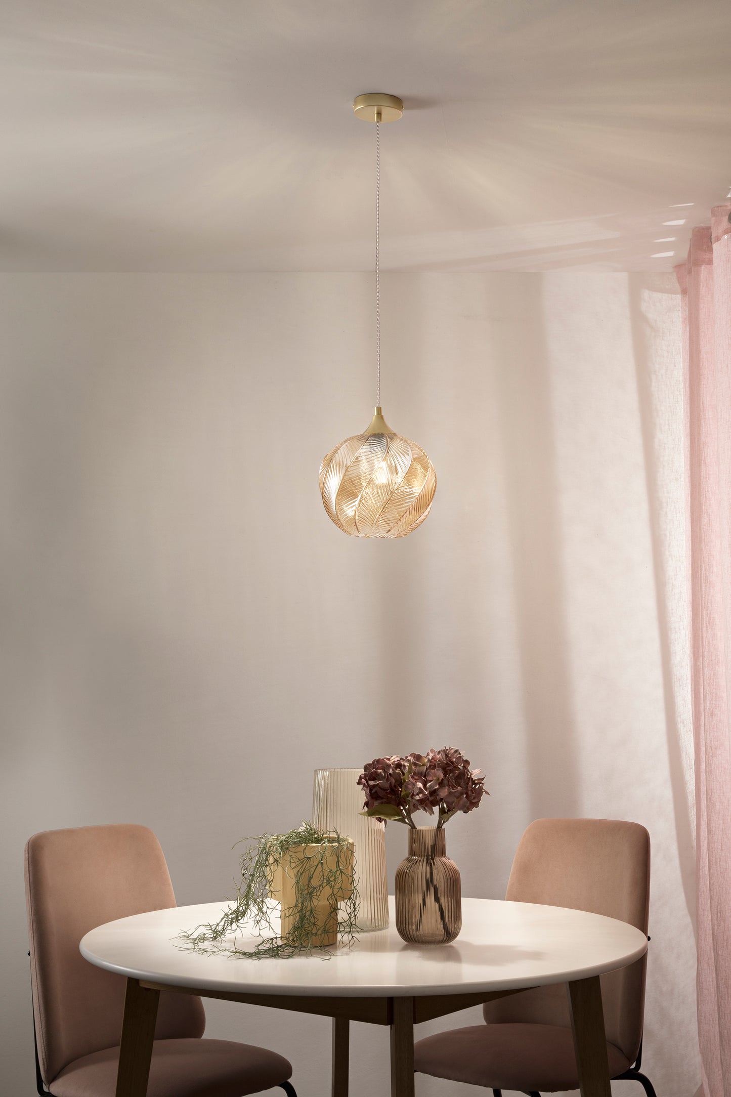 Sospensione MAJESTY ambra in vetro 1 punto luce
