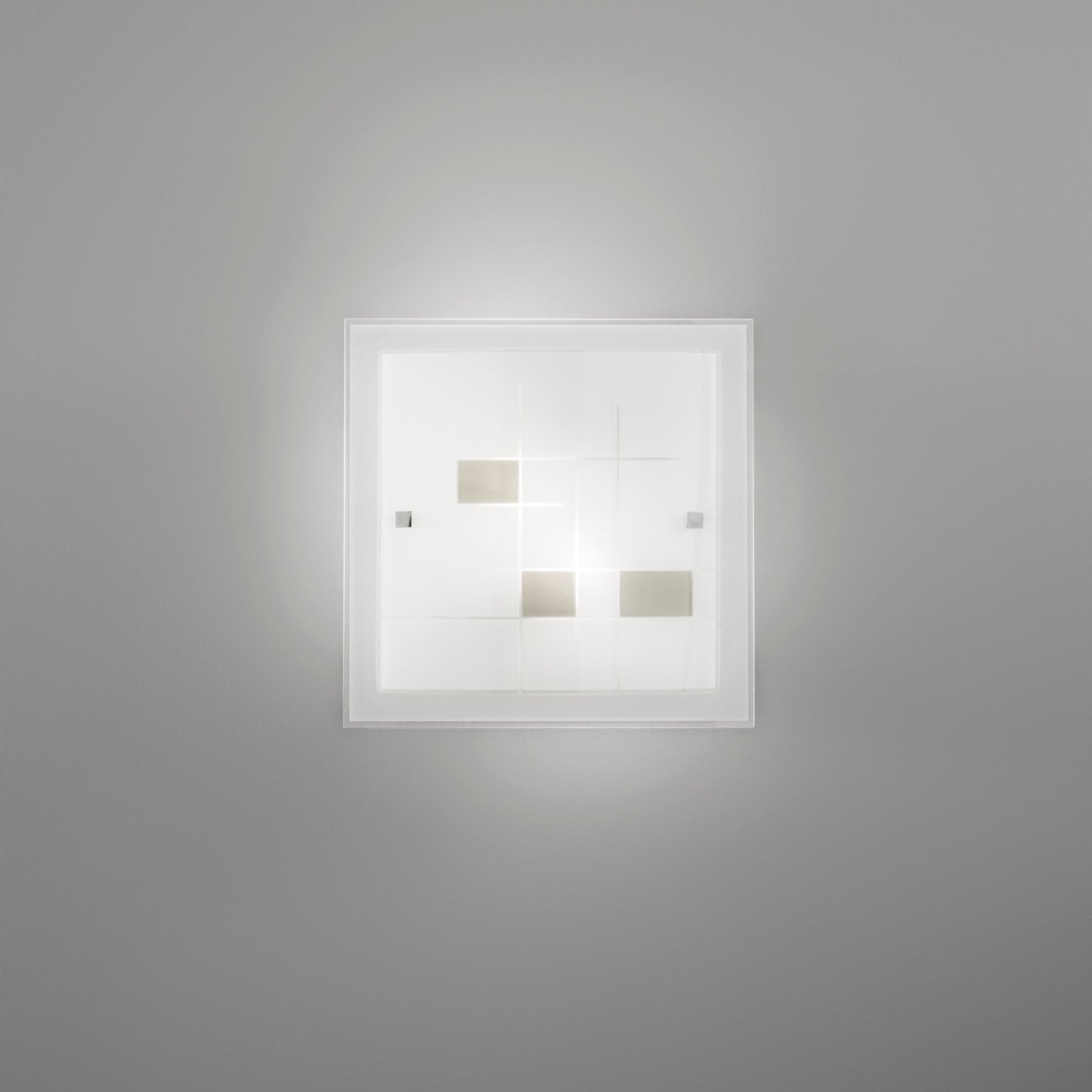 Plafoniera MUSA in vetro bianco 30x30 cm.
