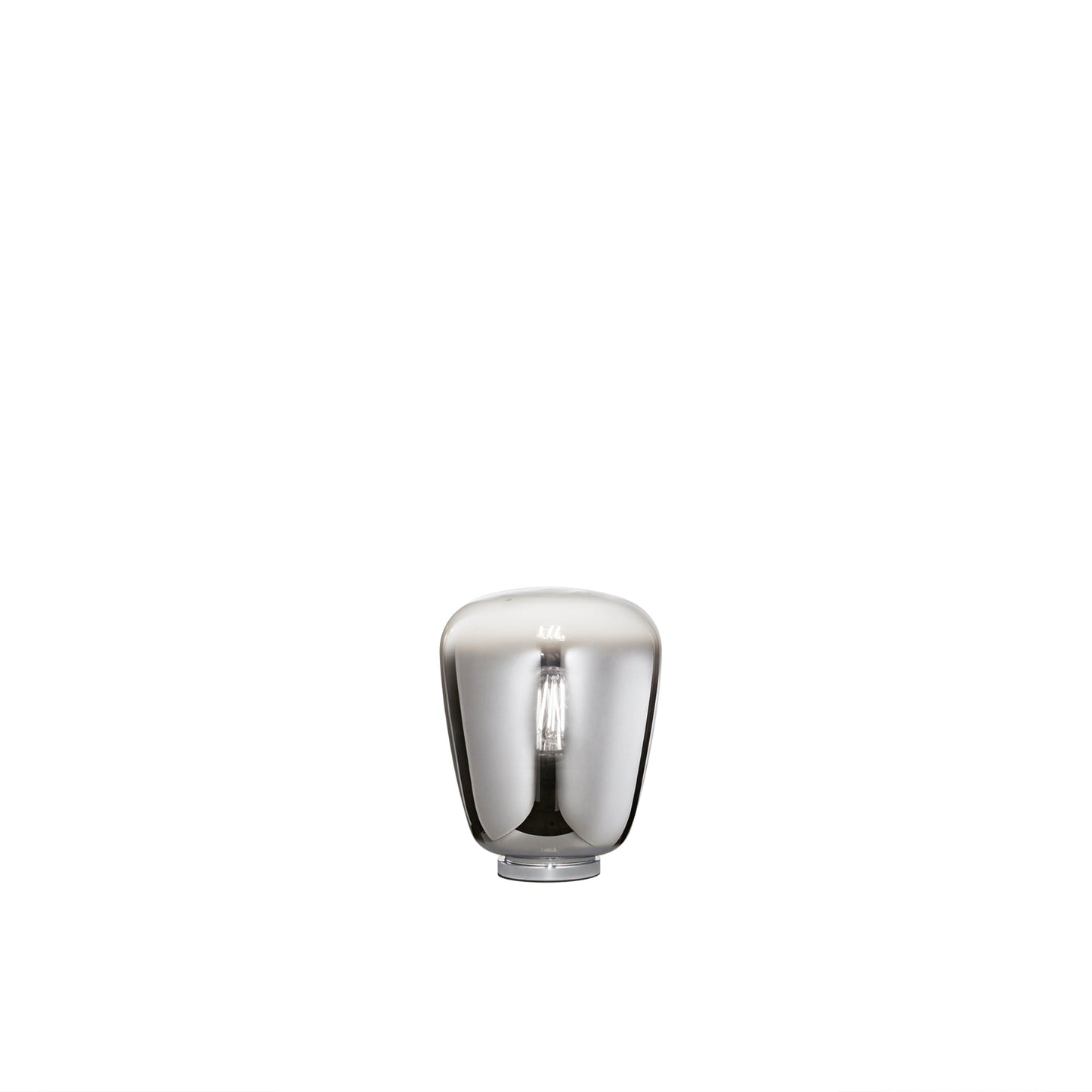 Lampada SMOKE in metallo nero con diffusore in vetro grigio fumè h25 cm.