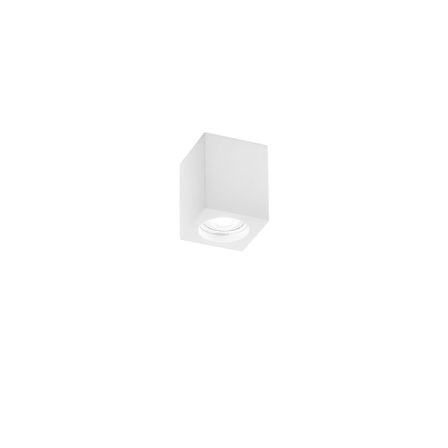 Plafoniera SPACE quadrata in gesso verniciabile con ghiera orientabile 7cm