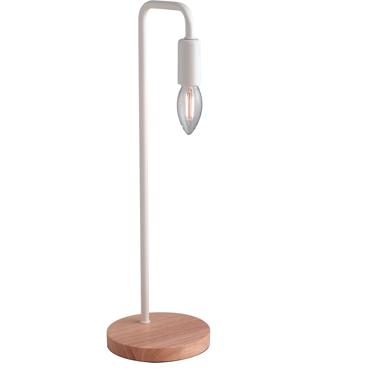 Lampada da tavolo SUSHI in metallo bianco con base in legno