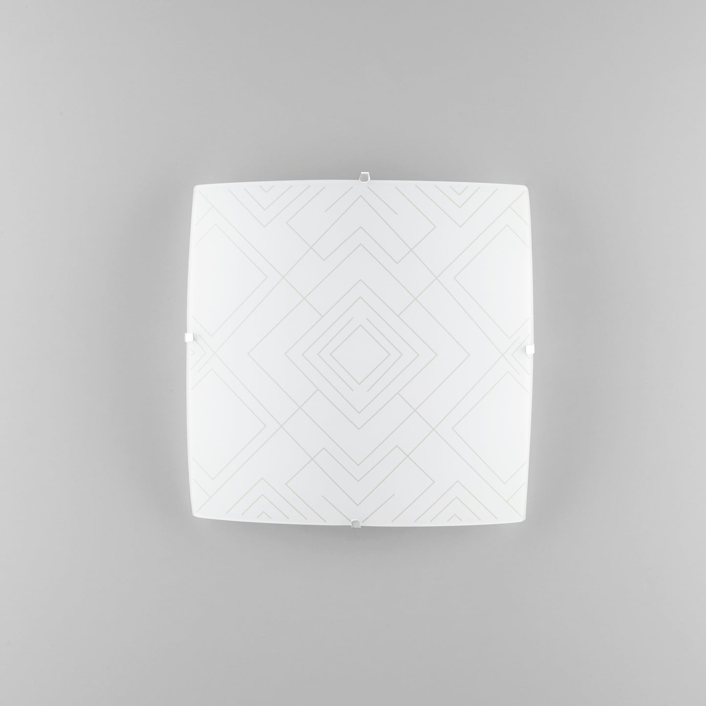 Plafoniera VECTOR in vetro bianca quadrata 30cm.