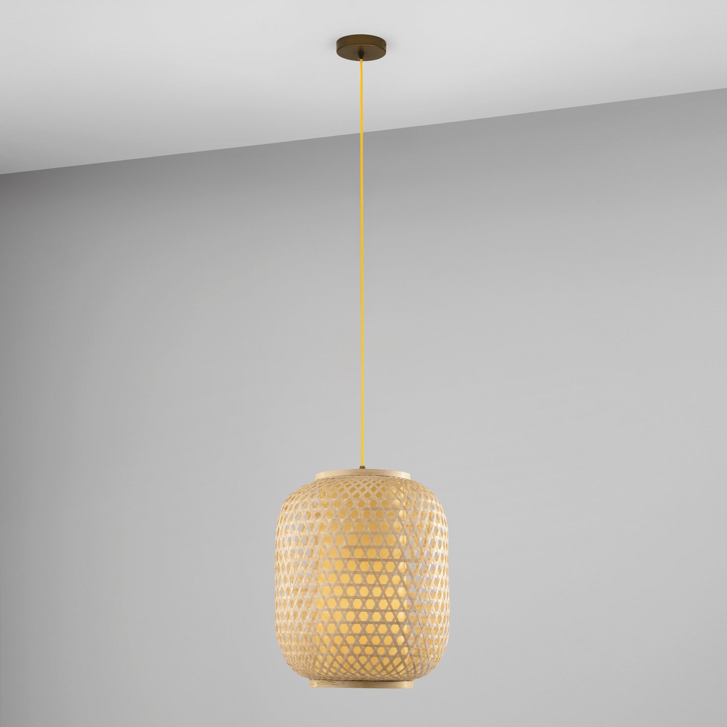 Lampadario a sospensione ZEN in bambù naturale Ø 30 cm.