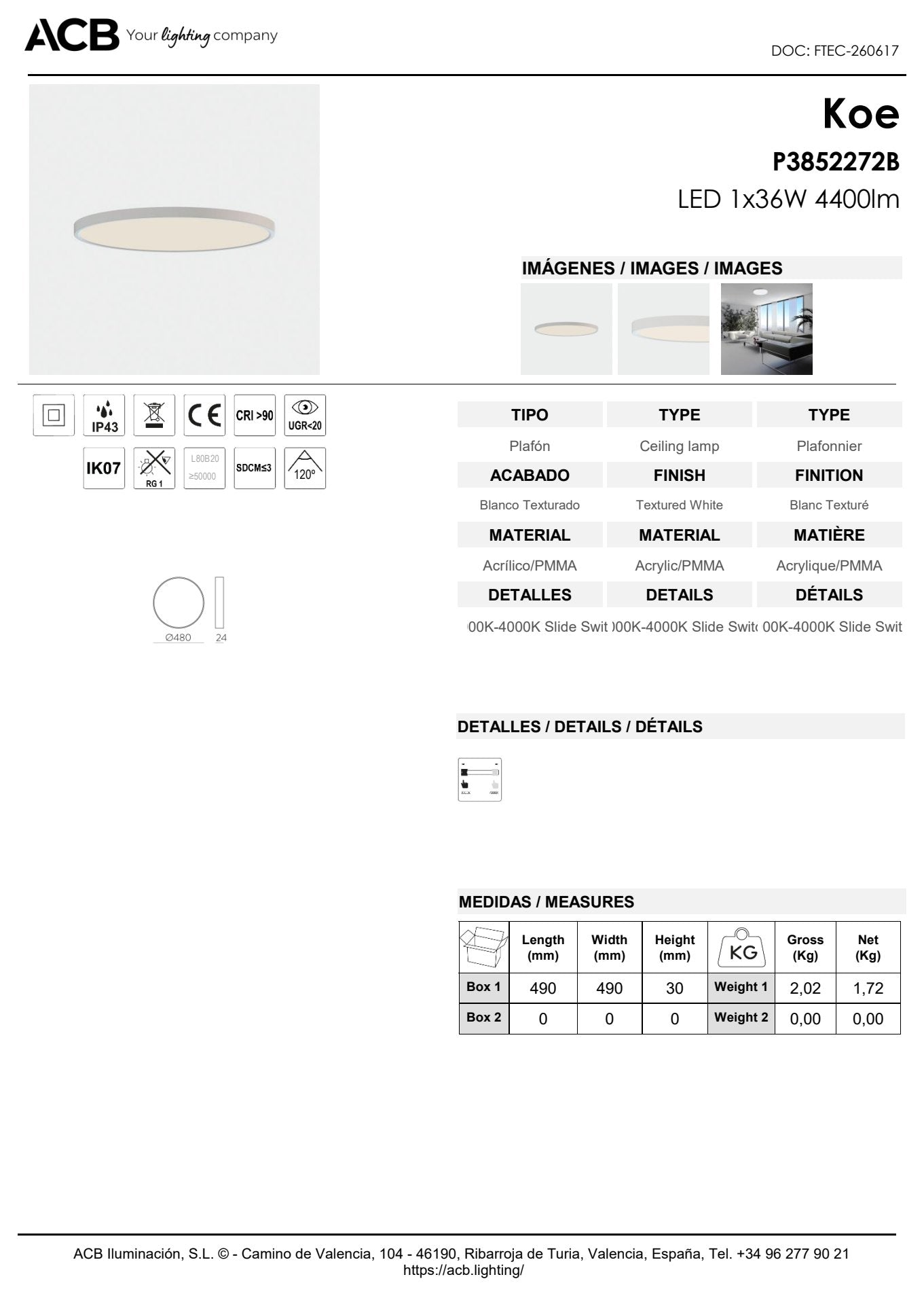 Scheda tecnica Koe - ACB
