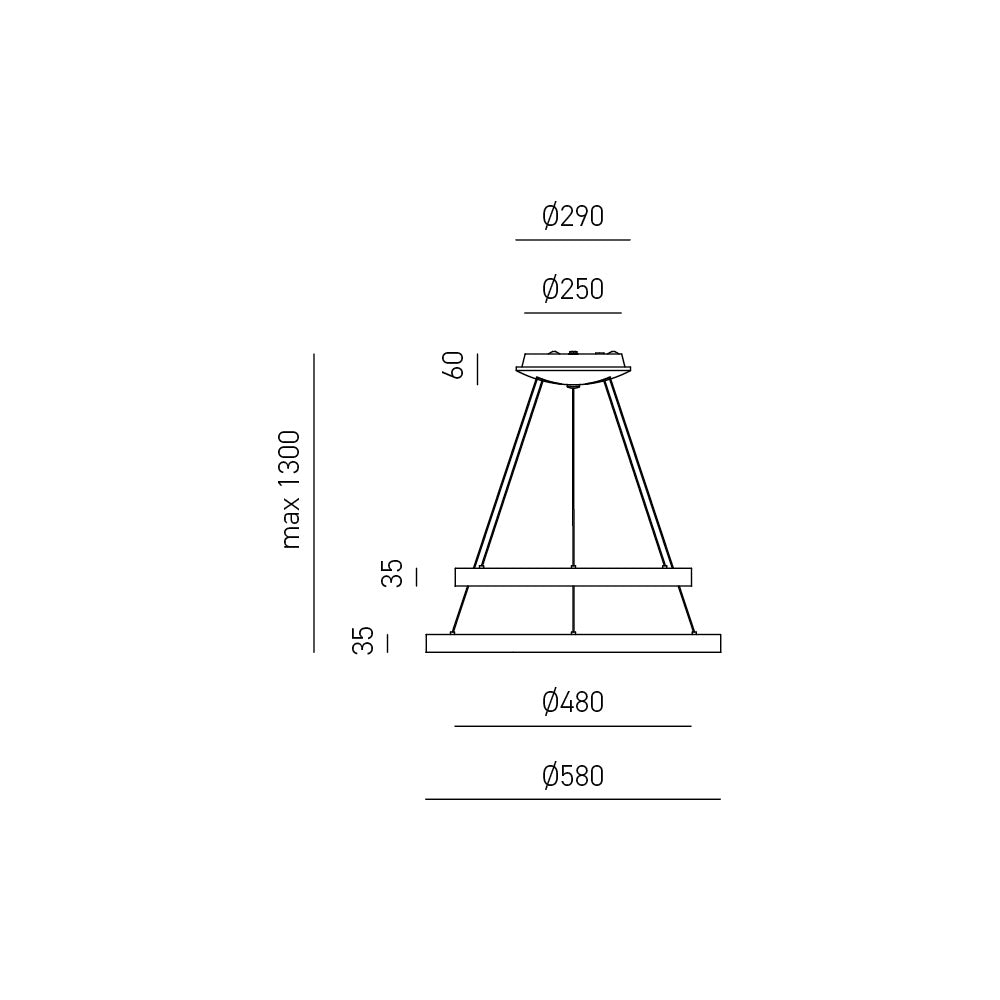 Krizia S/2 3000k — Sospensione a LED