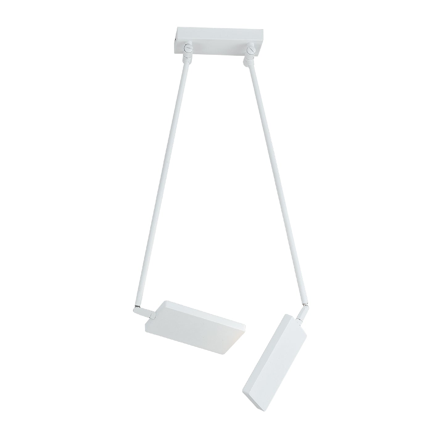 Plafoniera LED BOOK in alluminio bianco con 2 diffusori orientabili