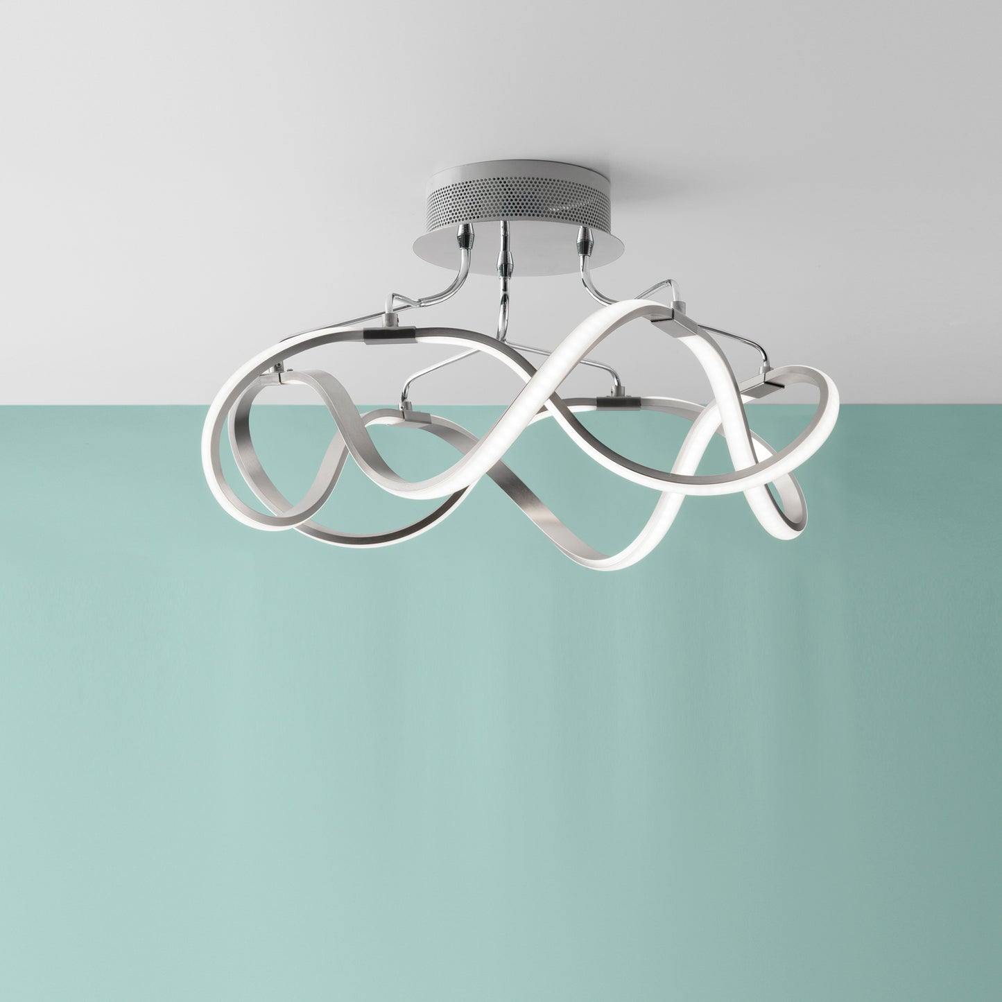 Plafoniera LED FLIGHT in nichel spazzolato 28.8W 4000K (luce naturale)