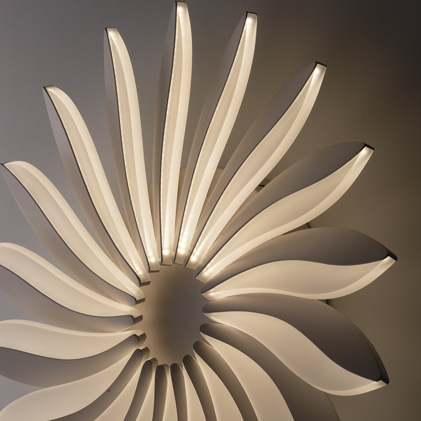 Plafoniera LED SUNRISE in alluminio bianco con dimmer 4000K (luce naturale) Ø 61,5 cm.