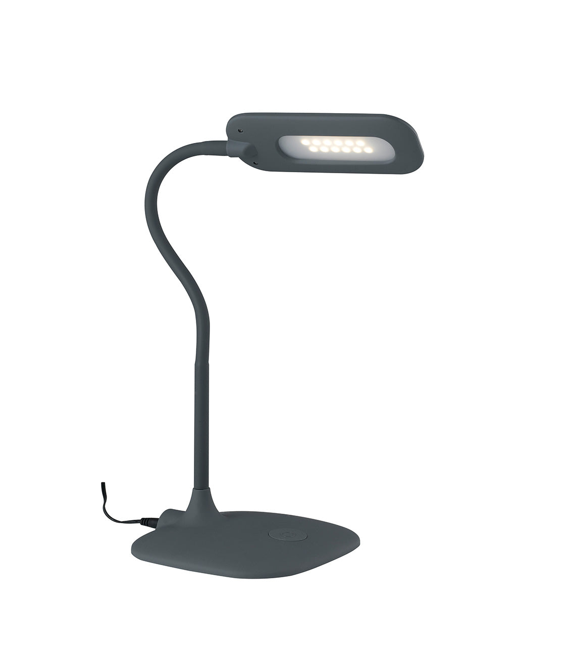 Lampada da lettura orientabile LED DARWIN in metallo grigio con touch e dimmer