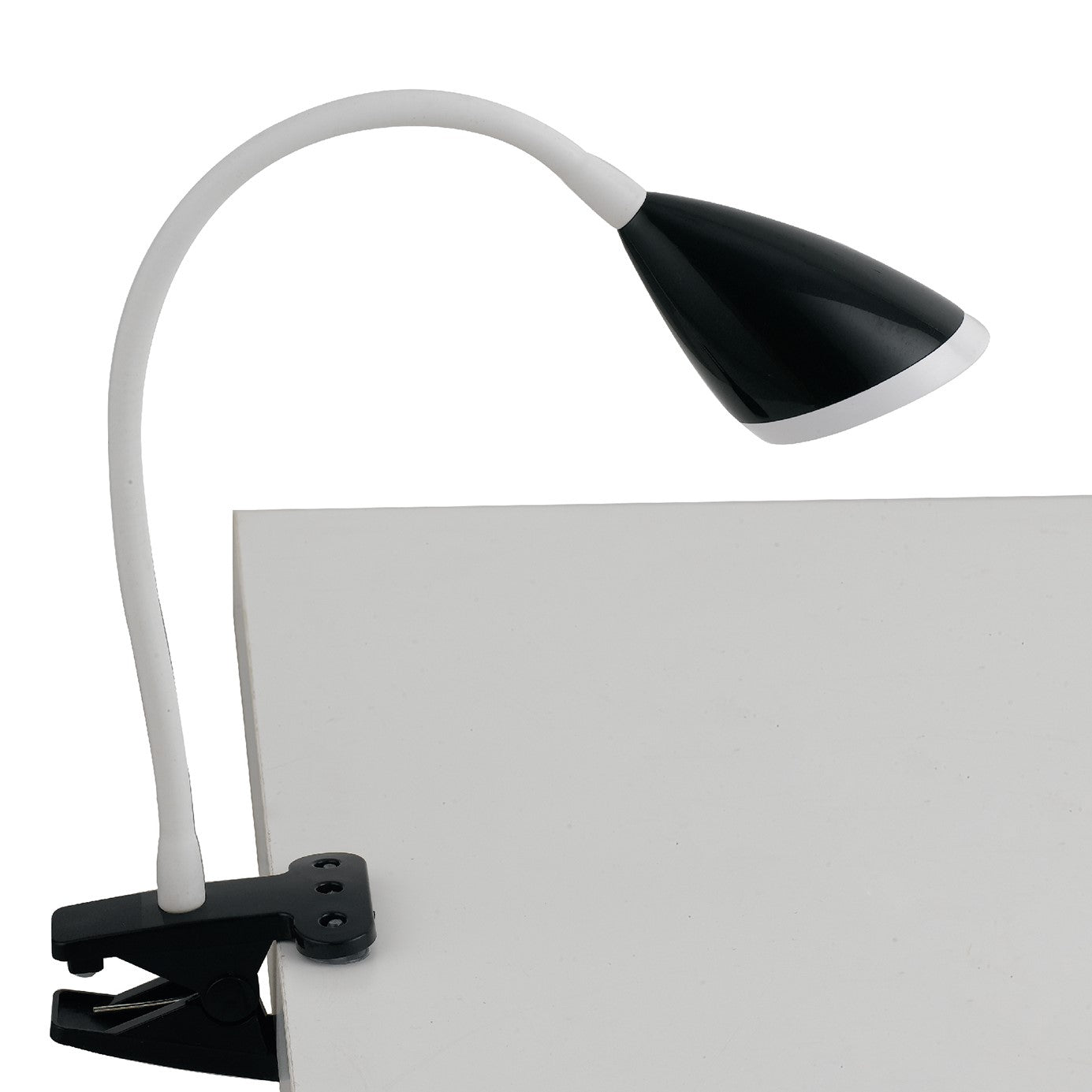 Lampada da letturaorientabile LED HEGEL nera con pinza di fissaggio 4000K (luce naturale)