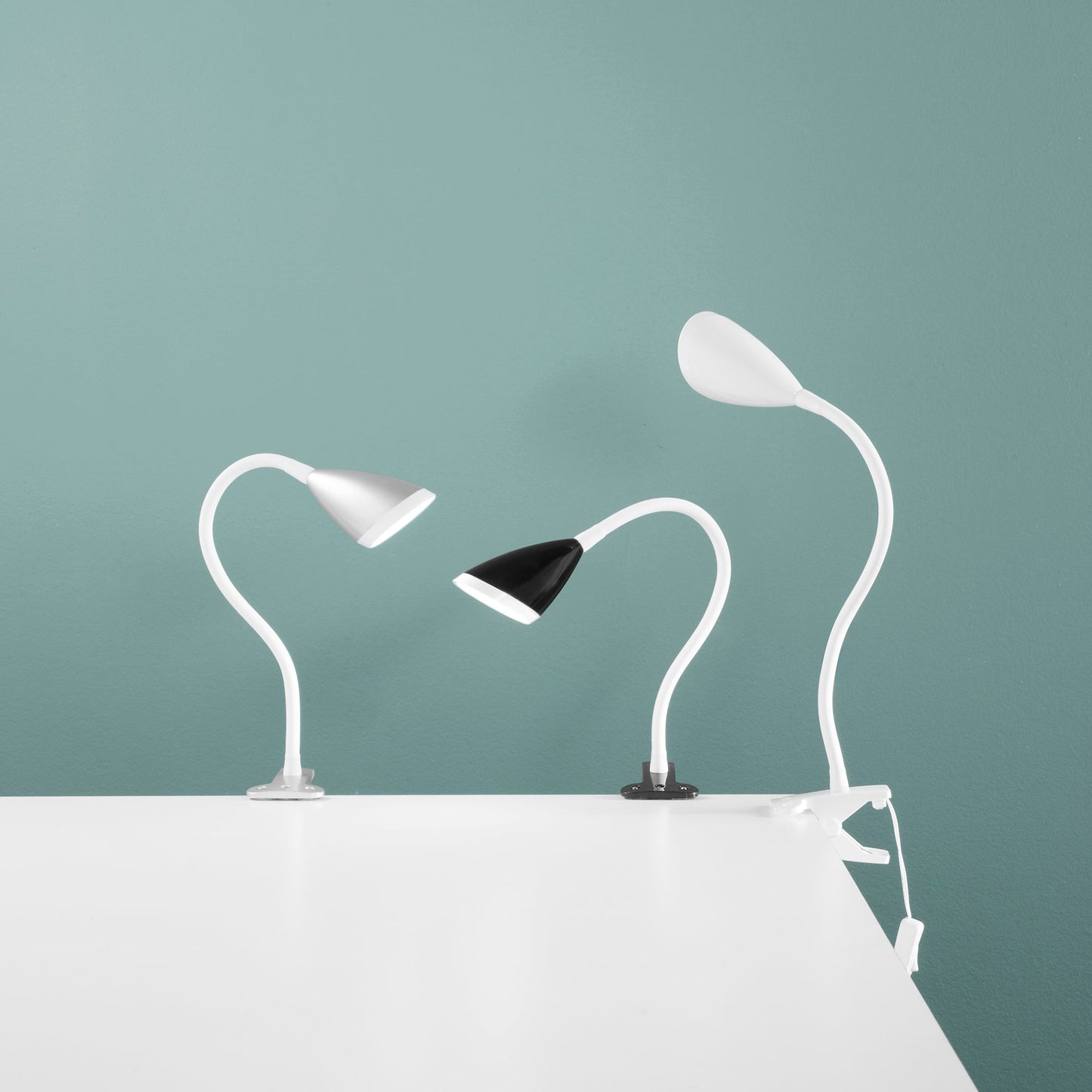 Lampada da letturaorientabile LED HEGEL bianca con pinza di fissaggio 4000K (luce naturale)