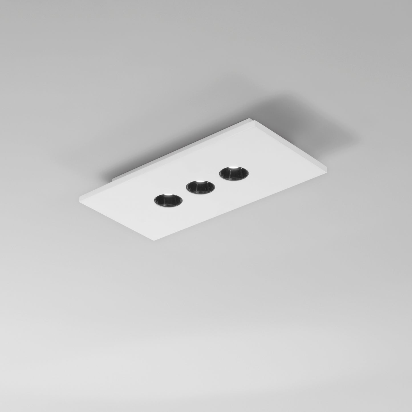 Plafoniera LED XICO in gesso bianco verniciabile, CCT, h 20x40 cm.