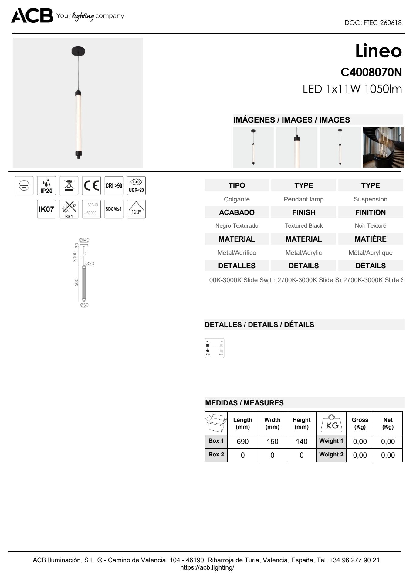 Scheda tecnica Lineo - ACB