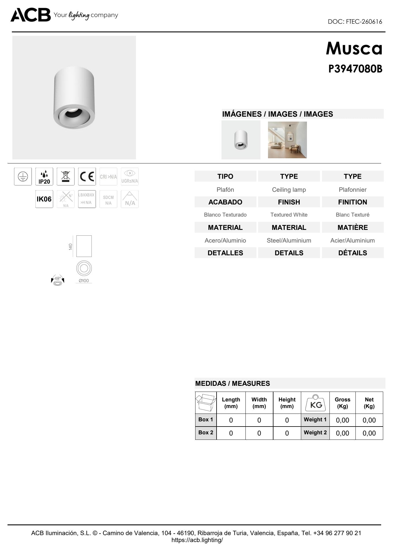 Scheda tecnica Musca - ACB