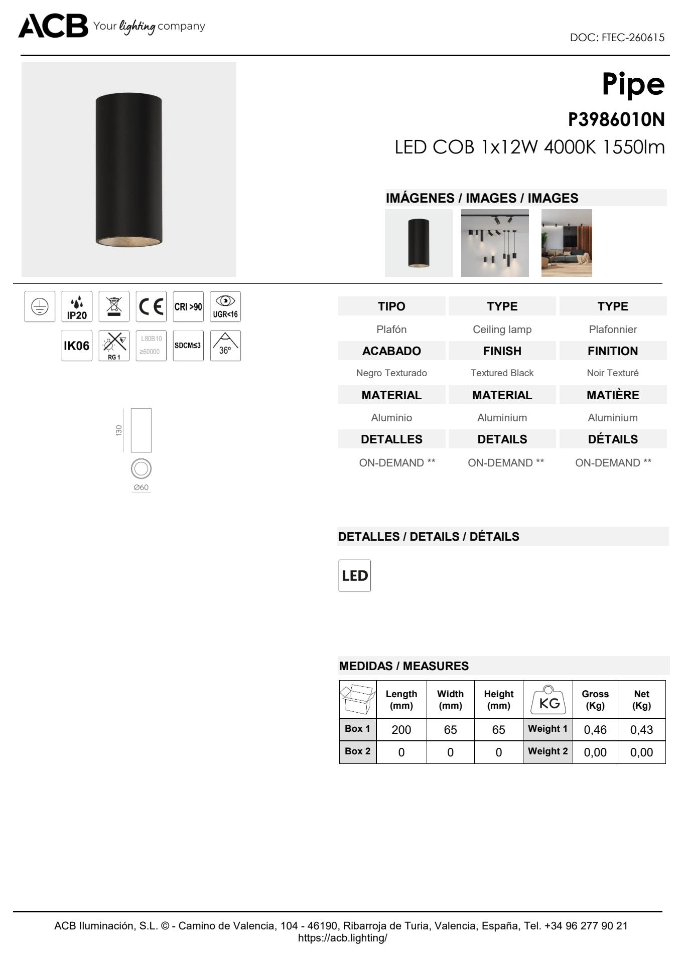 Scheda tecnica Pipe - ACB
