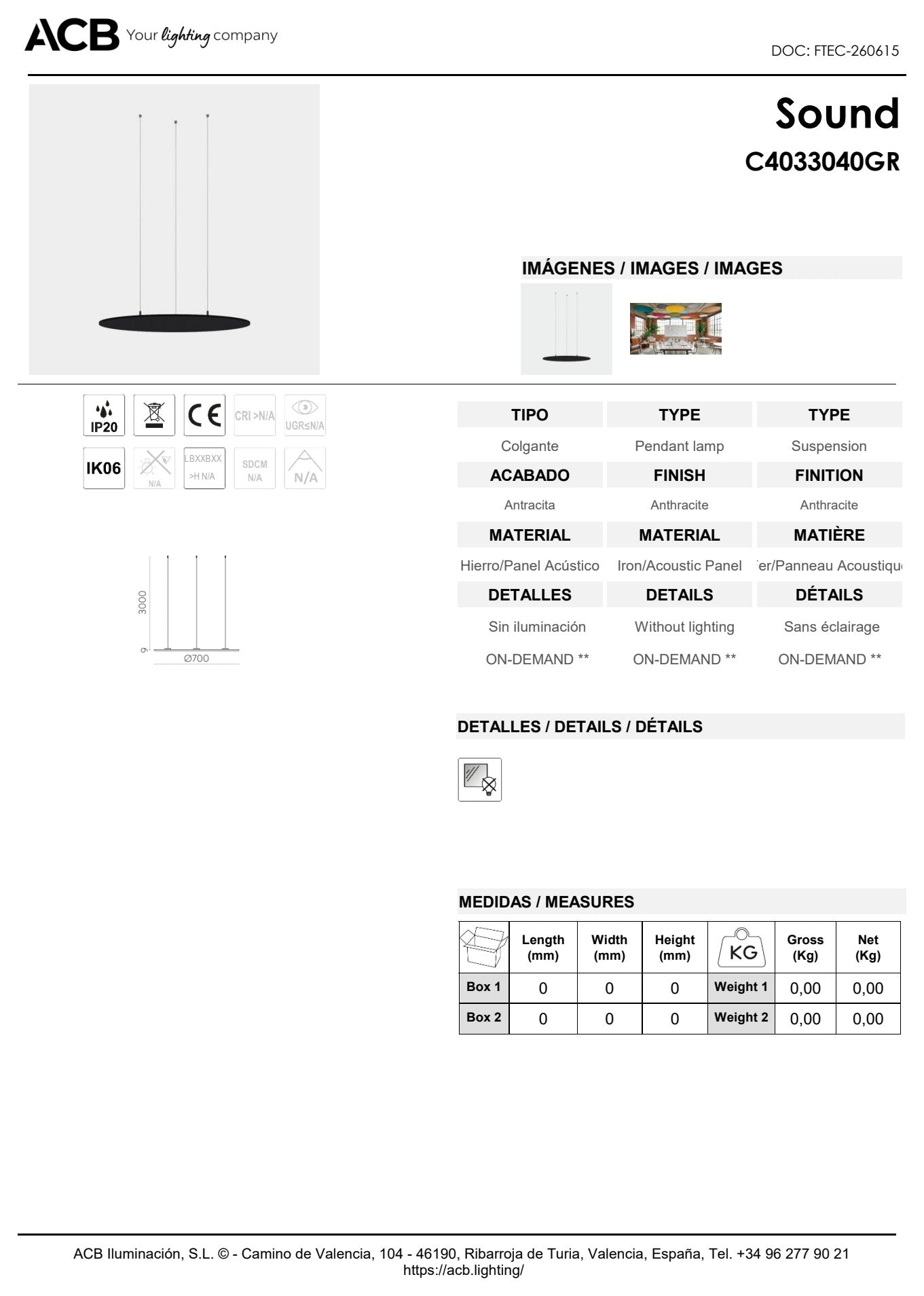 Scheda tecnica Sound - ACB