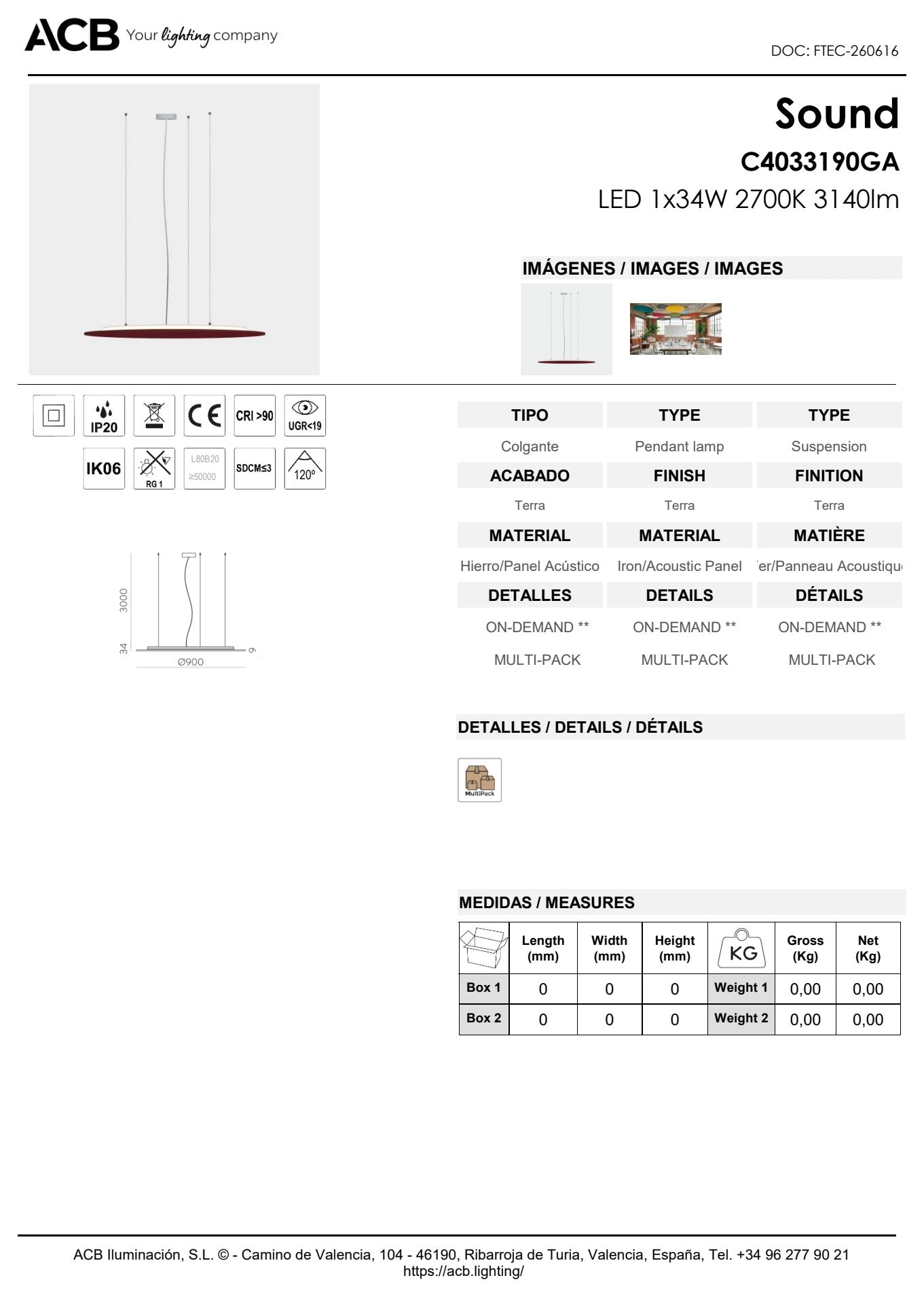 Scheda tecnica Sound - ACB