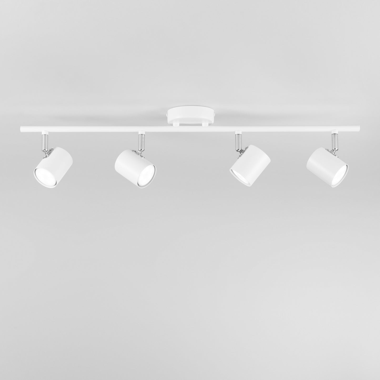 Spot ZERO in metallo bianco con 4 punti luce orientabili