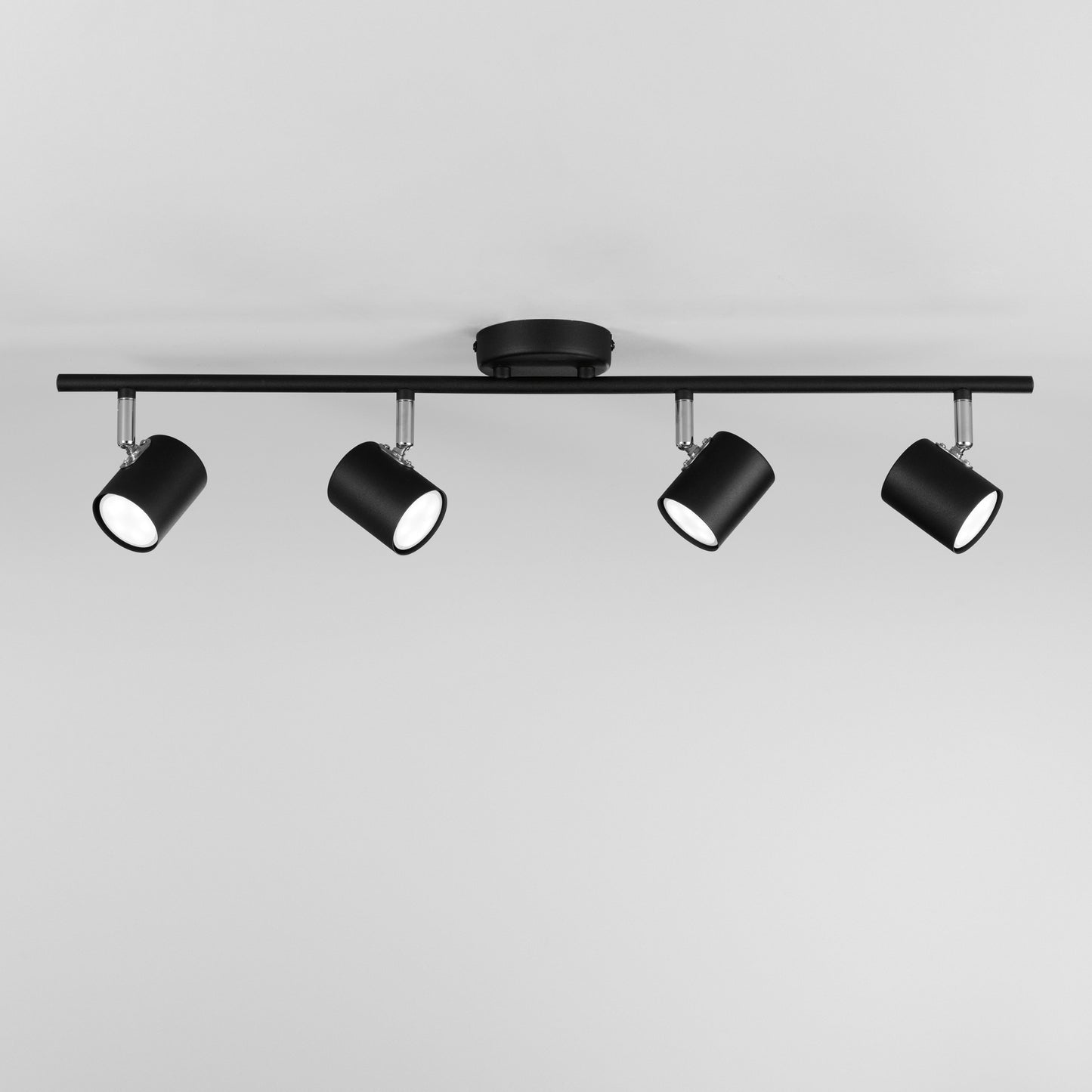 Spot ZERO in metallo nero con 4 punti luce orientabili